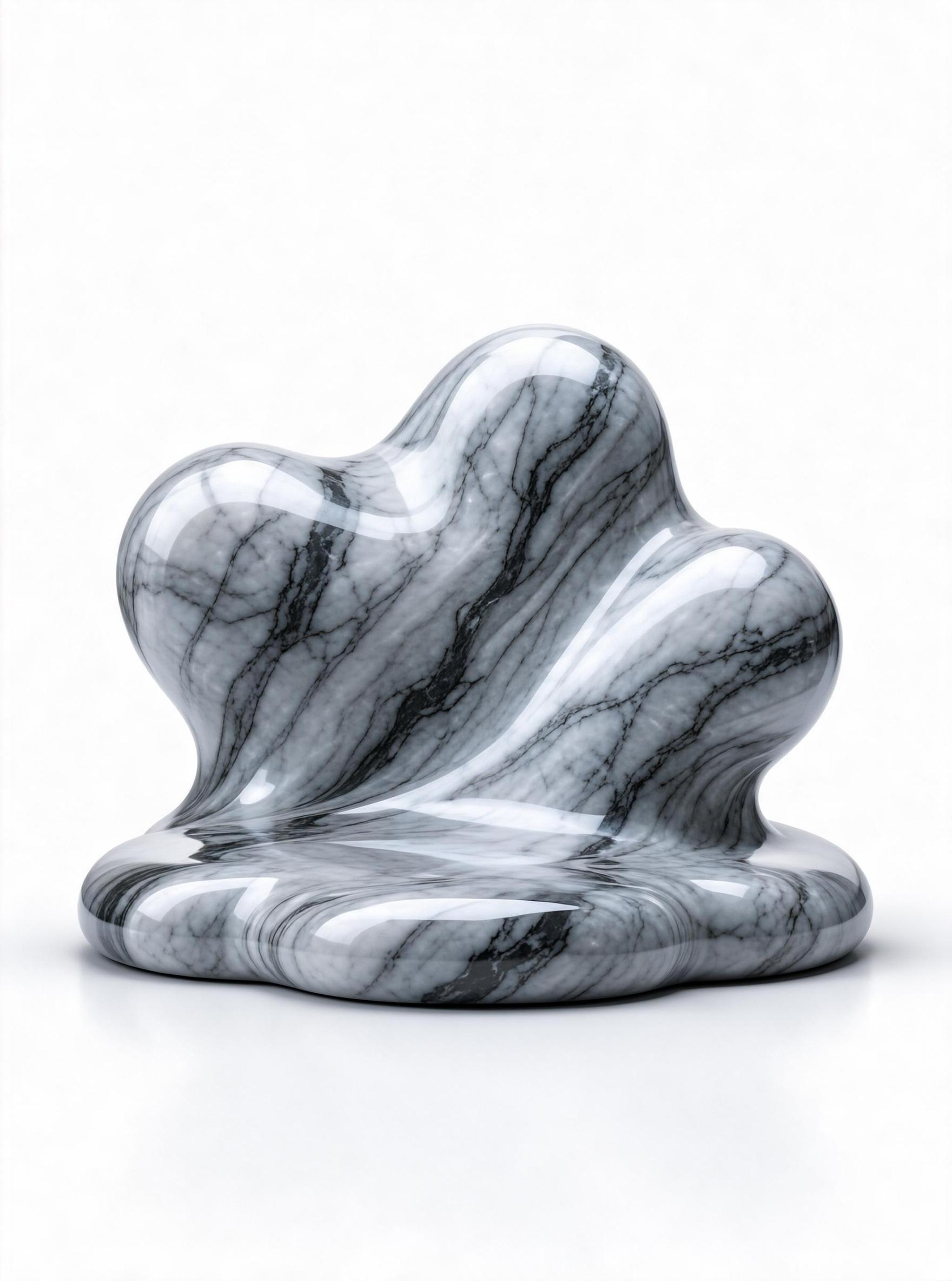 Abstract Marble Fluid Sculpture