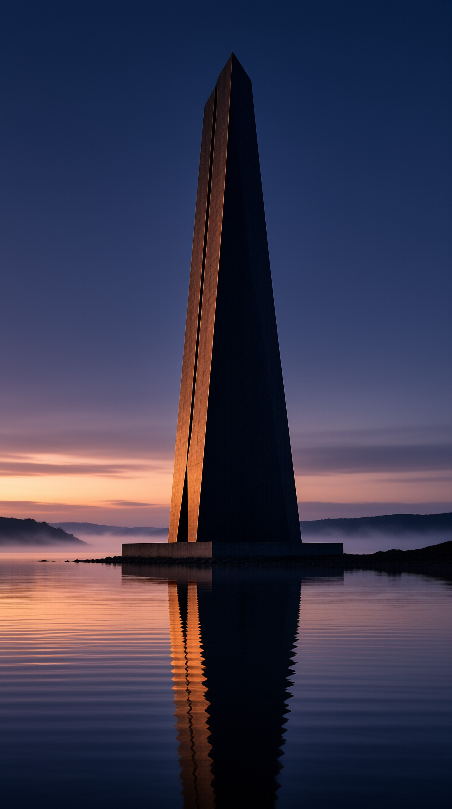 Monolithic Tower at Dusk