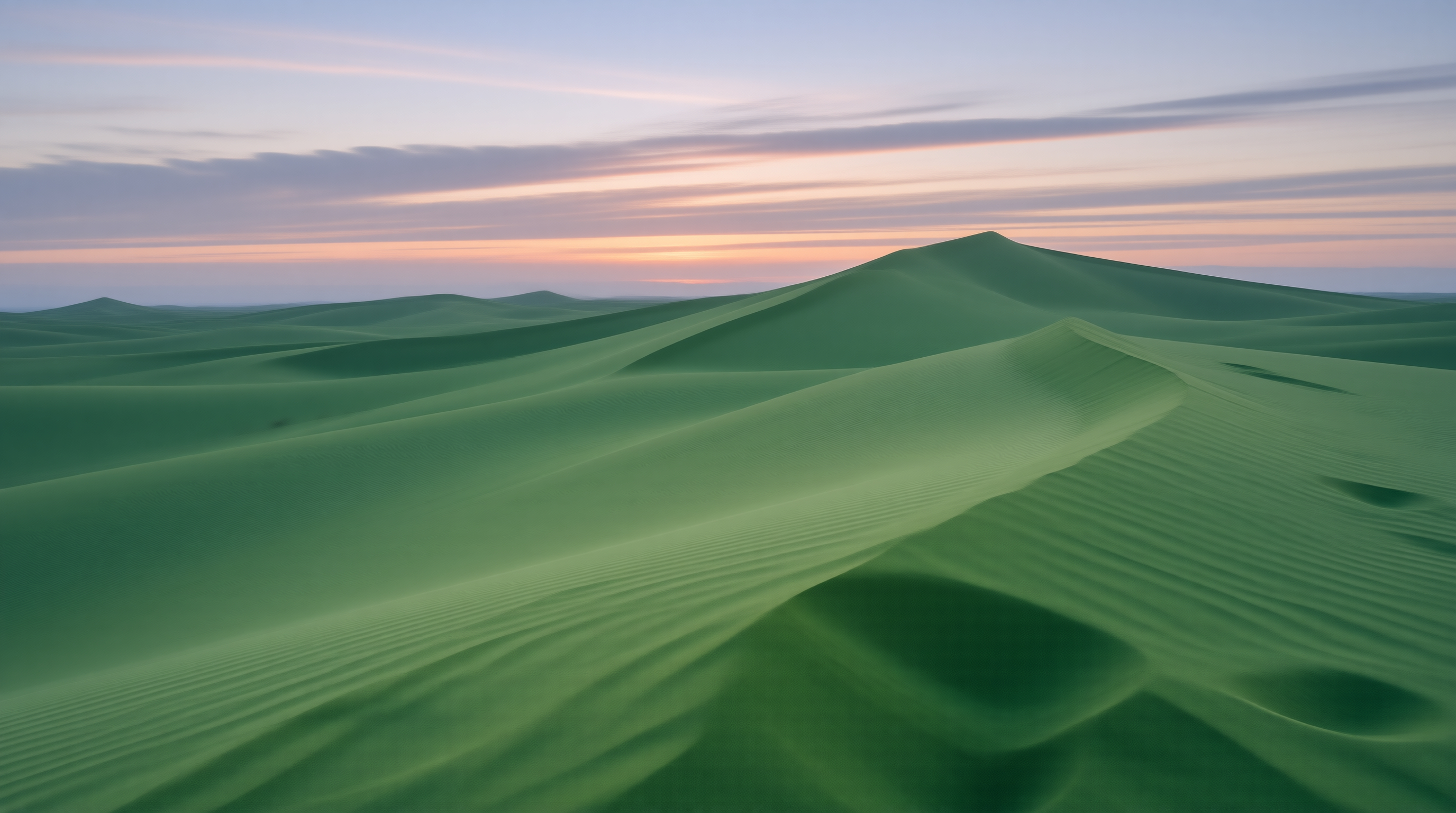 Green Sand Dunes at Sunset