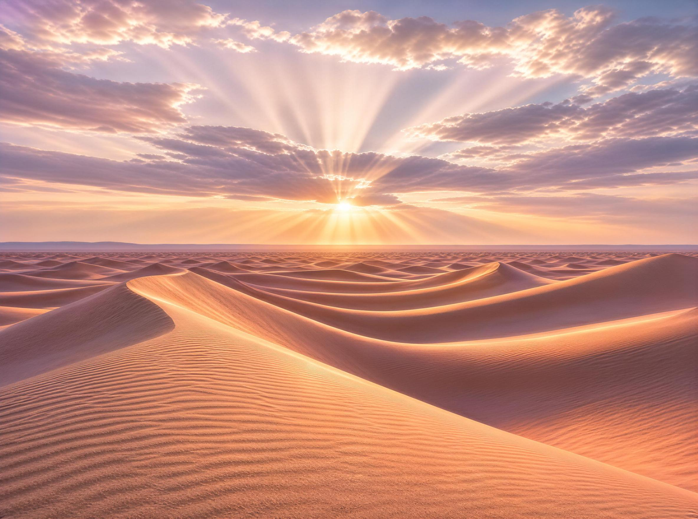Sunlight Over Sand Dunes