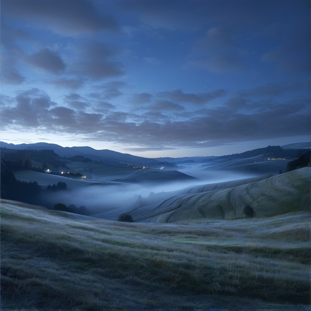 Misty Valley at Twilight