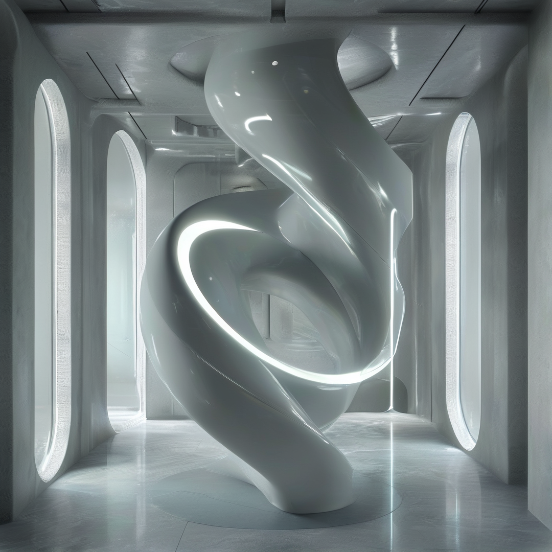 Futuristic White Sculpture
