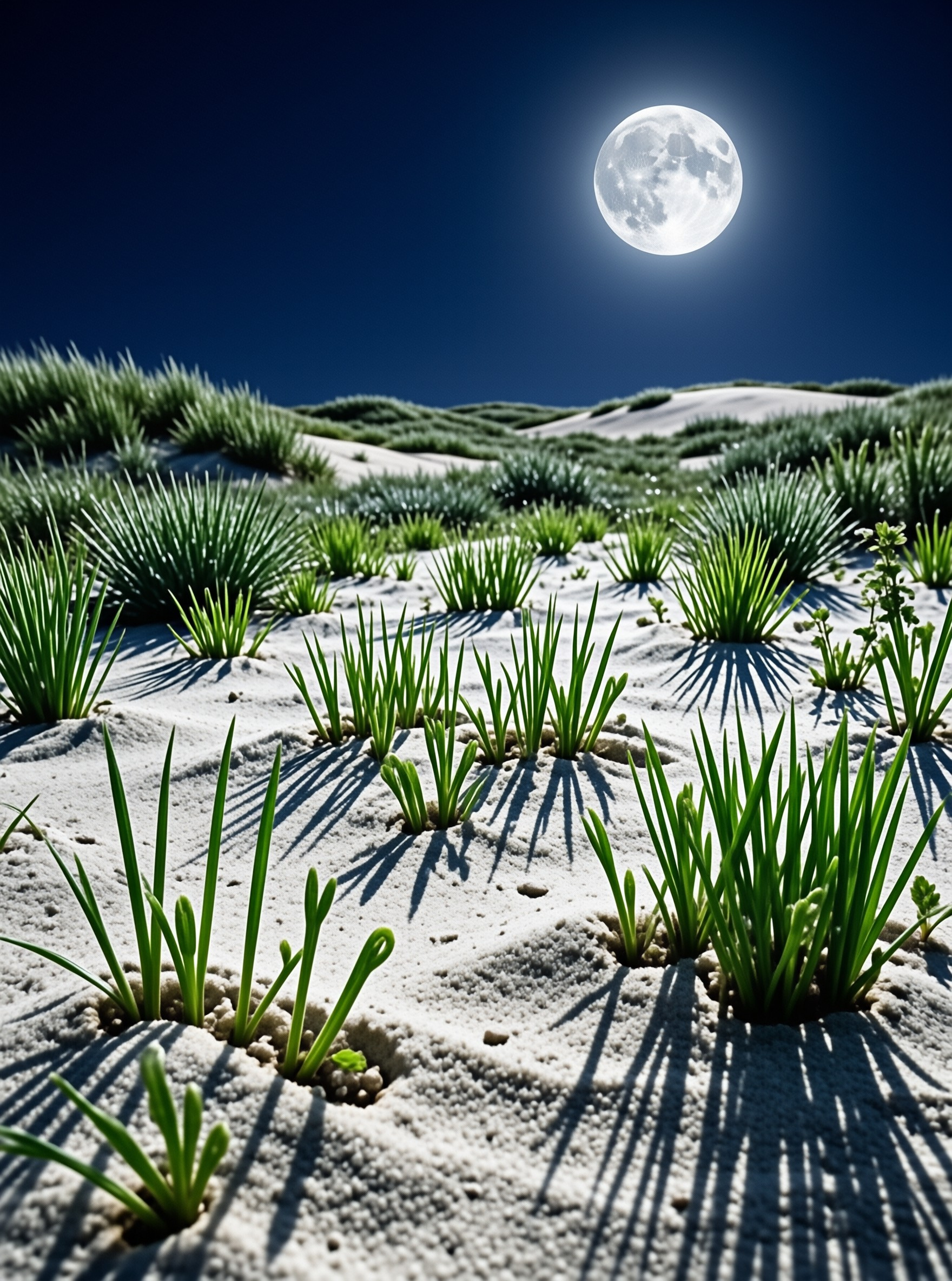 Full Moon Over Sand Dunes