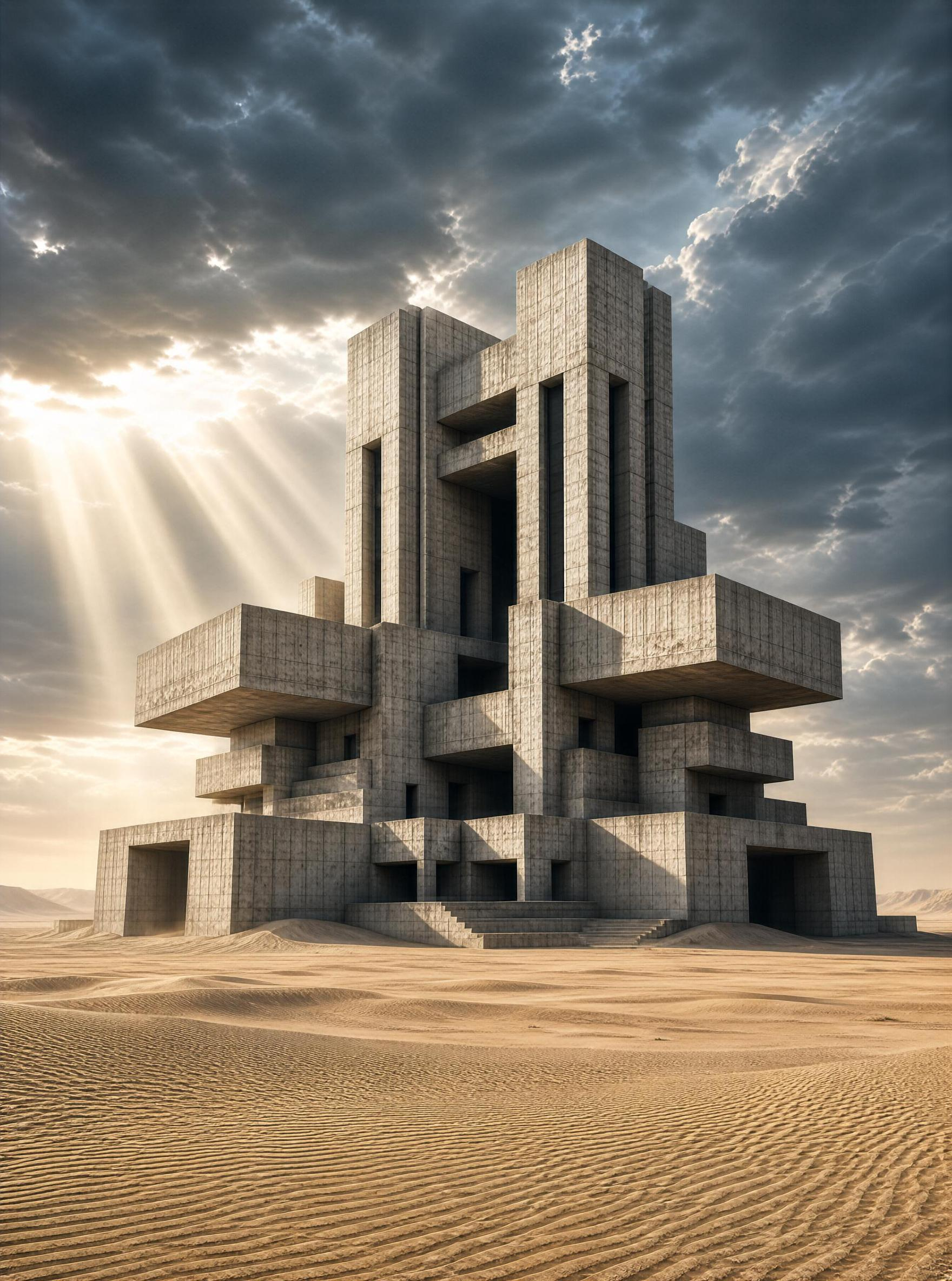 Massive Desert Concrete Structure