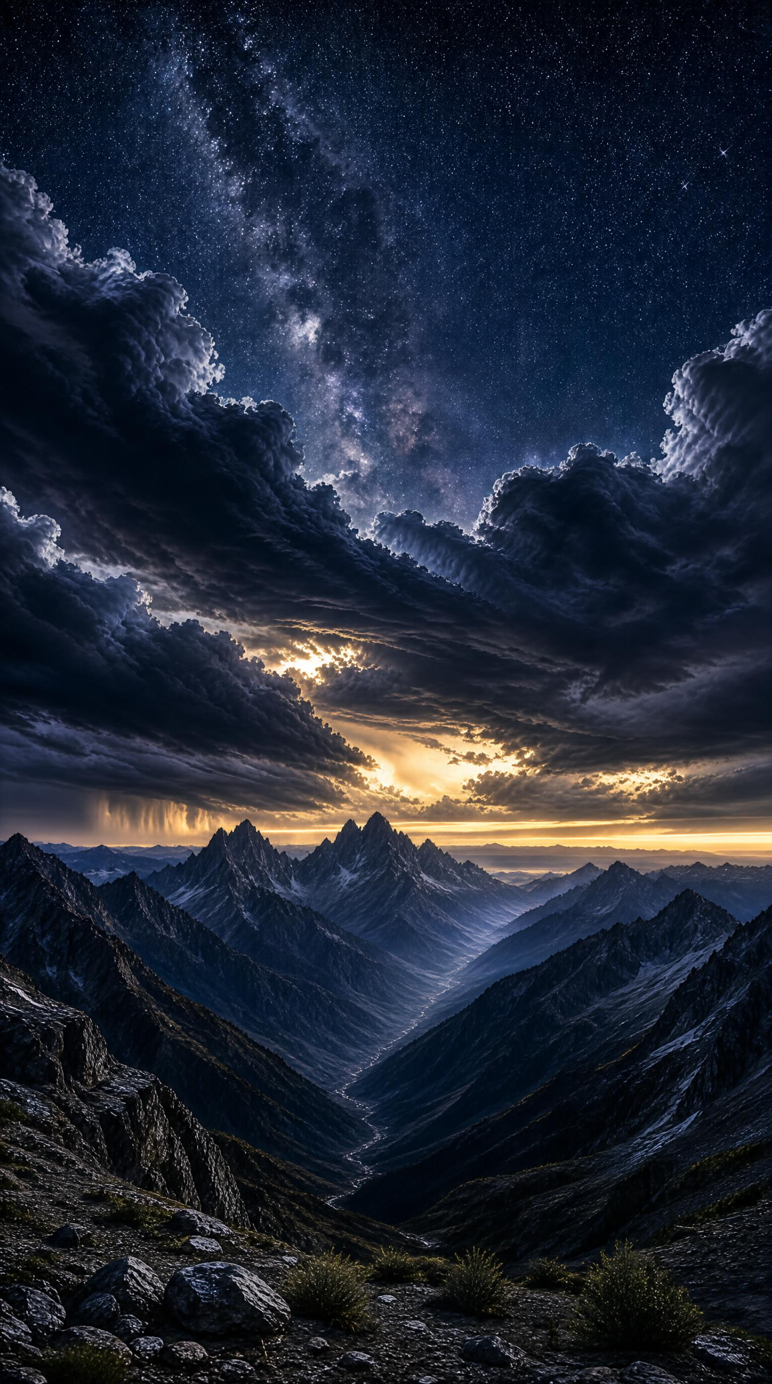 Starry Night Over Mountains