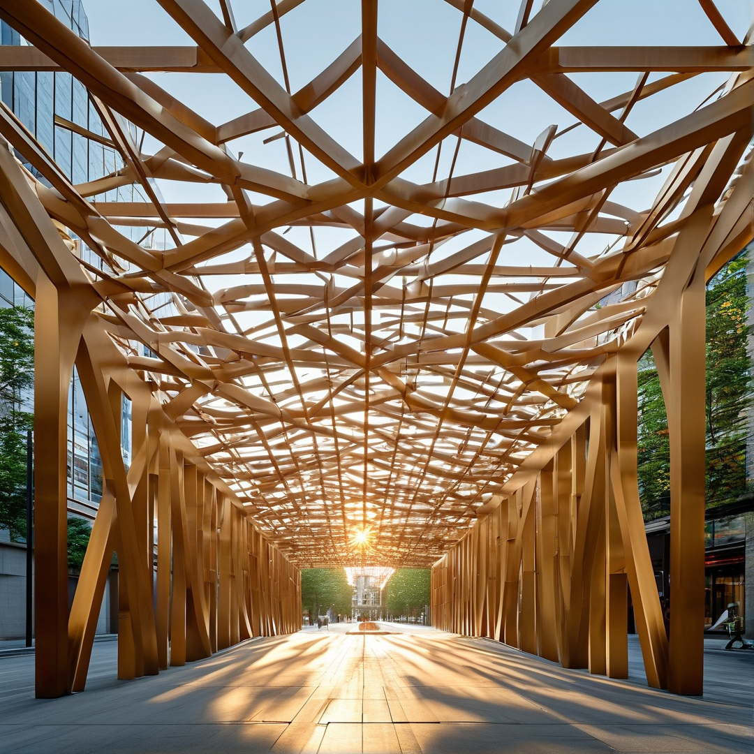 Wooden Lattice Corridor