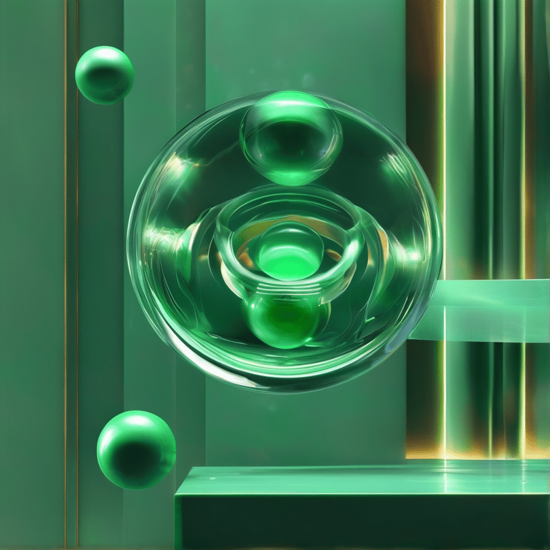 Abstract Green Glass Sphere