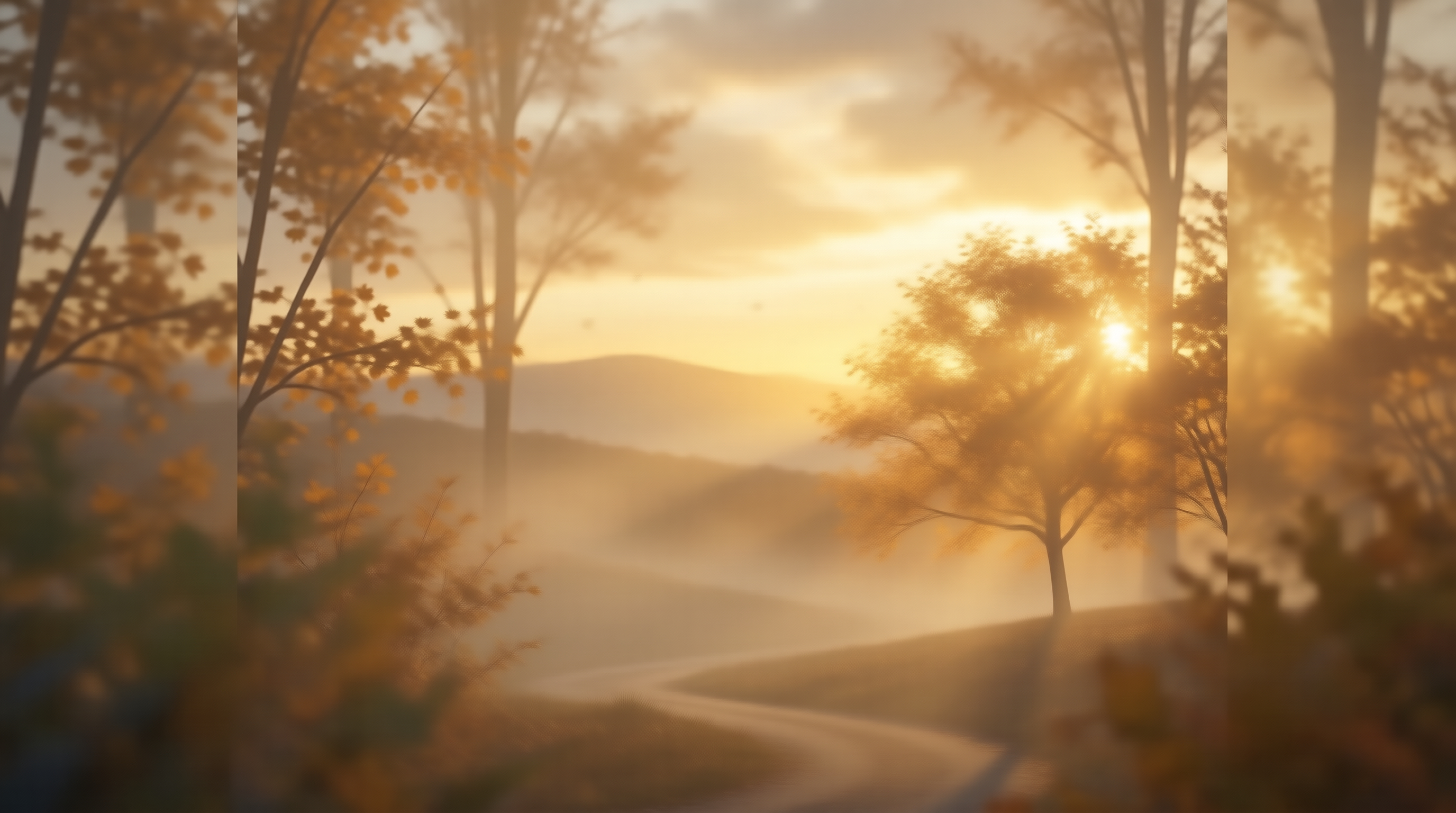 Misty Golden Landscape
