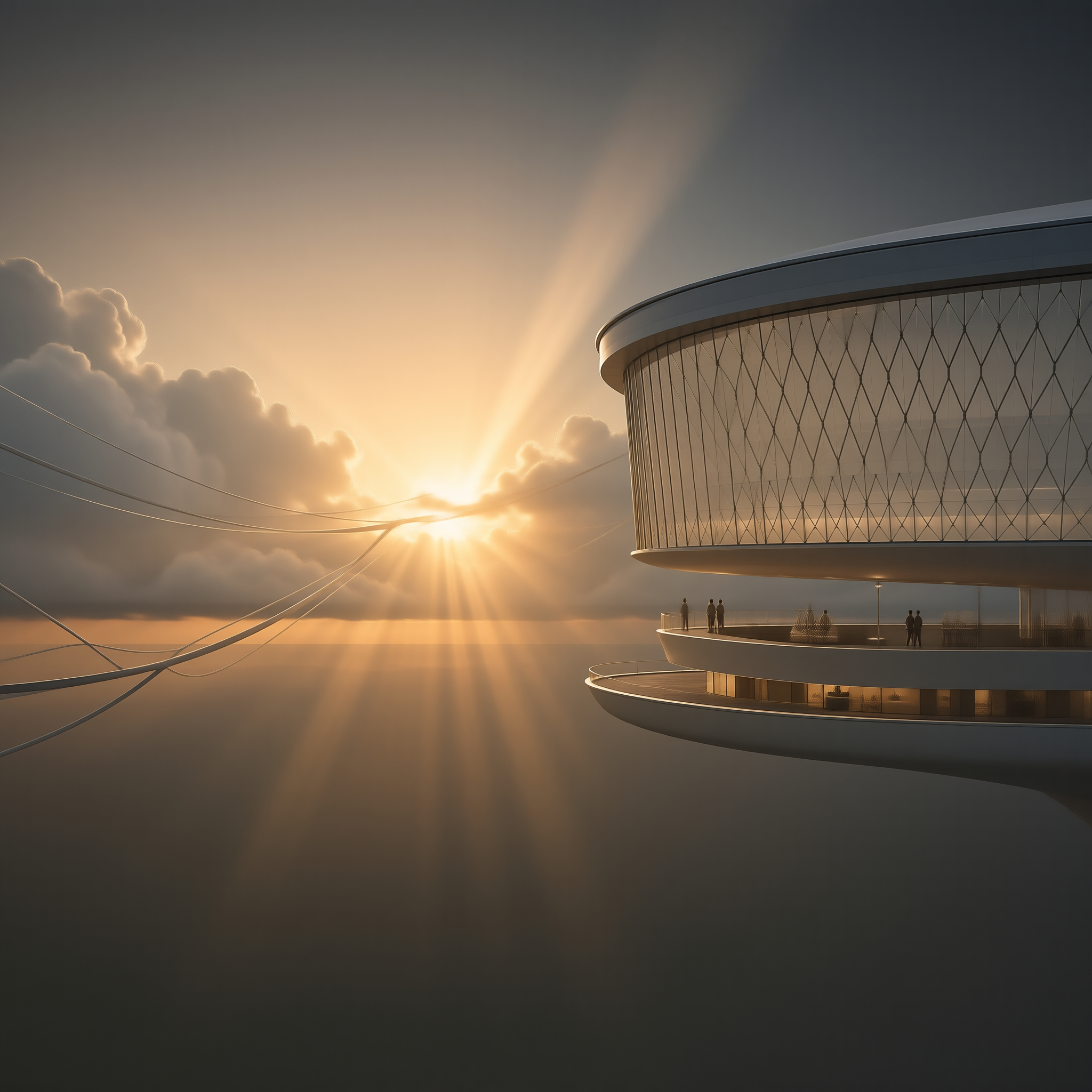 Sunrise Over Modern Building