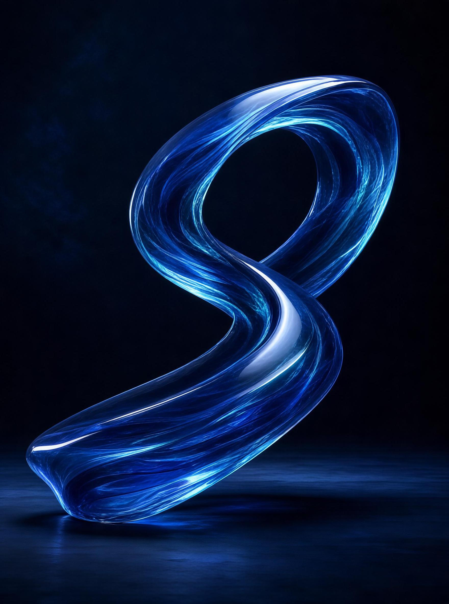 Abstract Glowing Blue Loop
