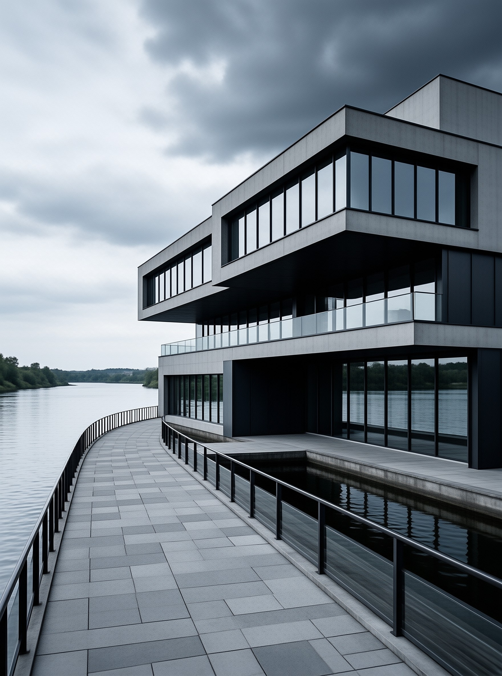 Riverside Pavilion in Overcast Light