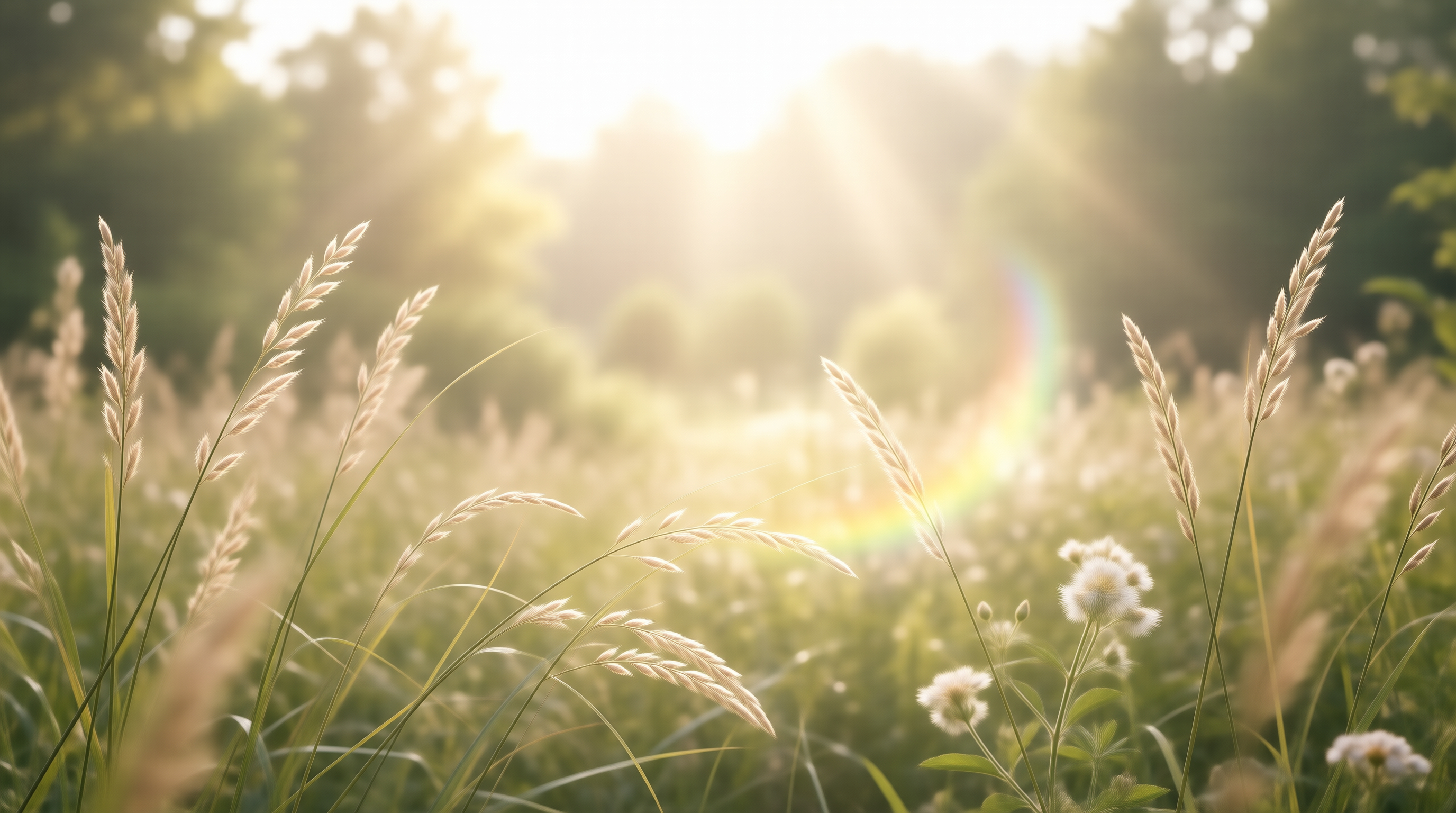 Sunlit Grass Field