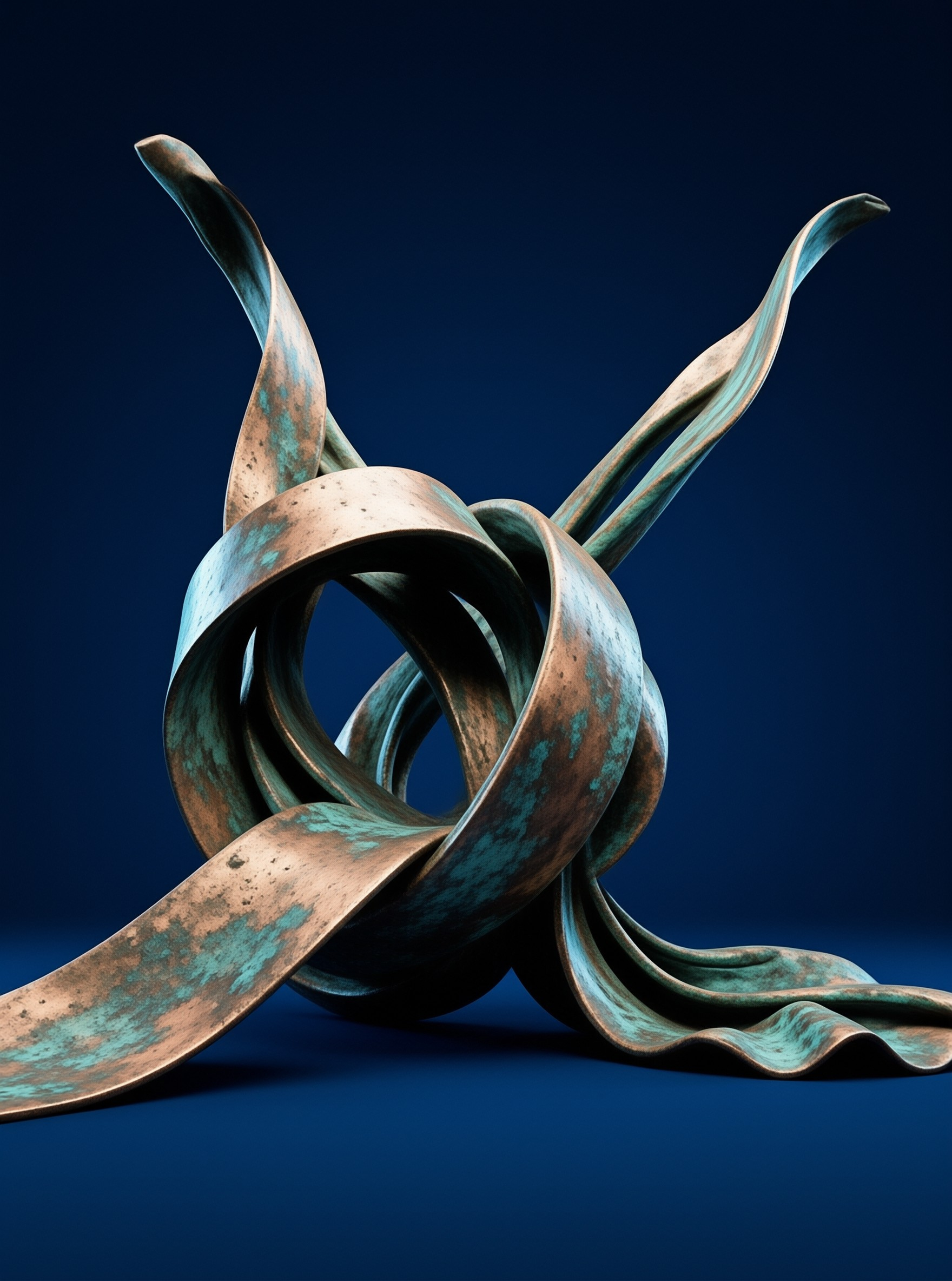 Twisted Bronze Sculpture