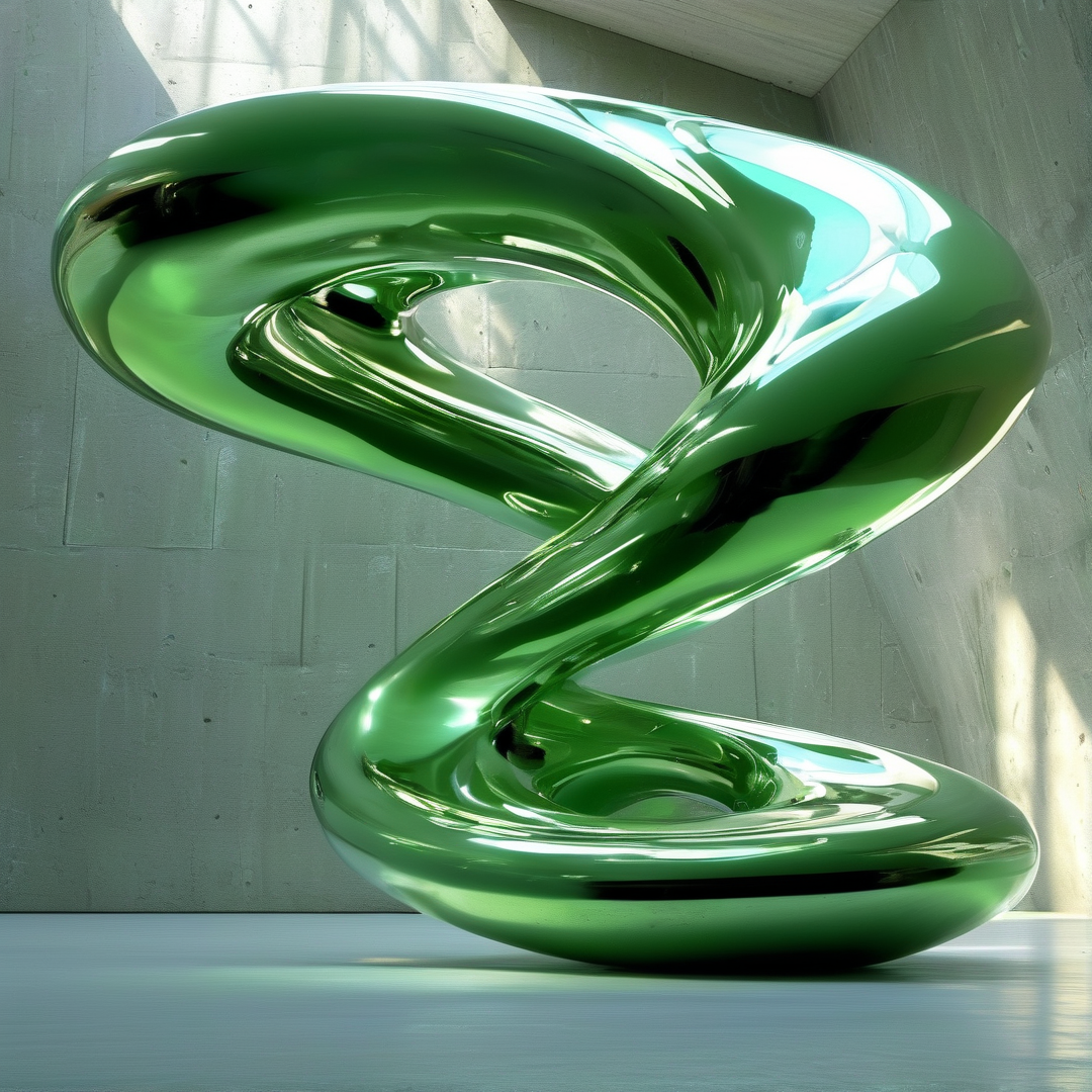Green Abstract Sculpture