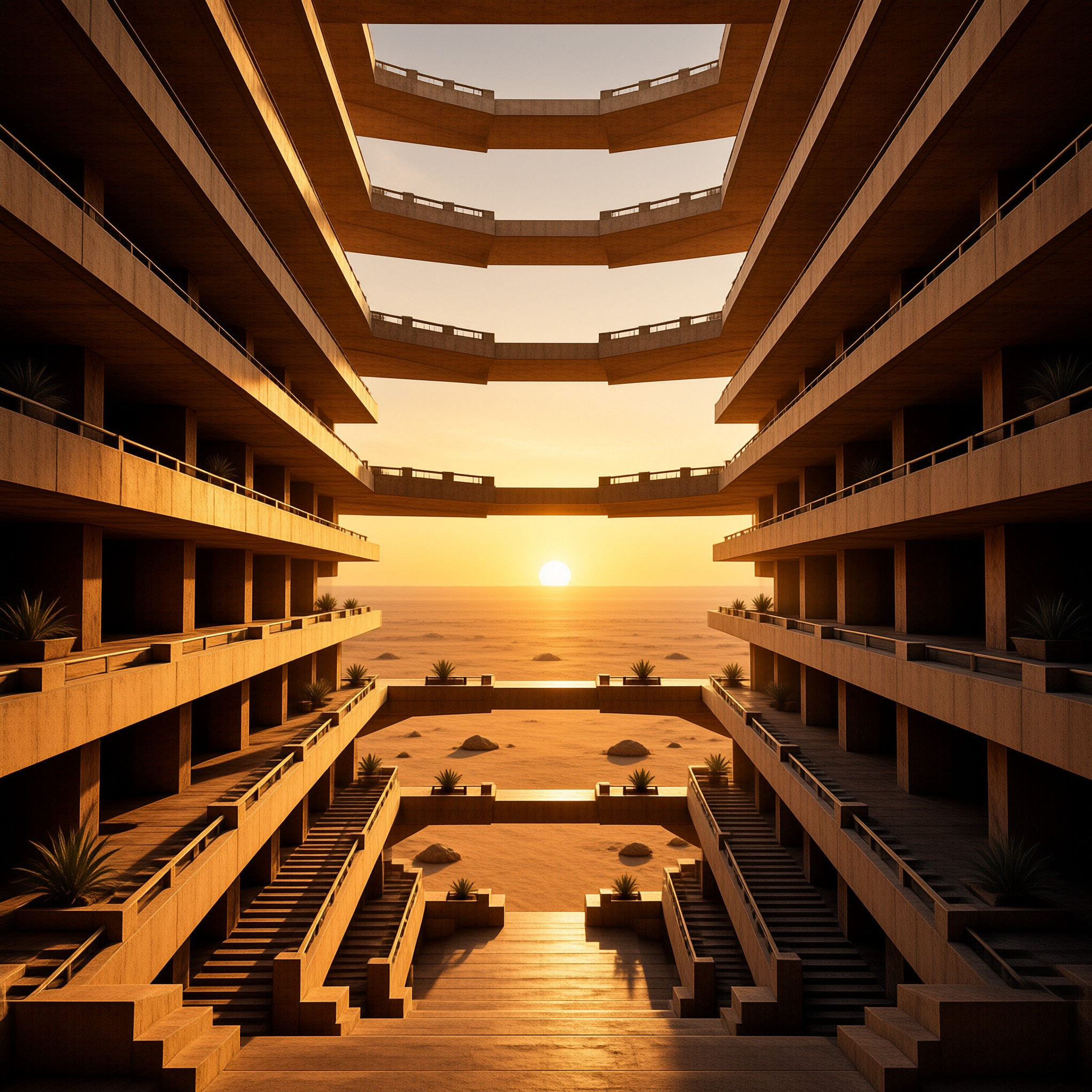 Surreal Golden Architecture