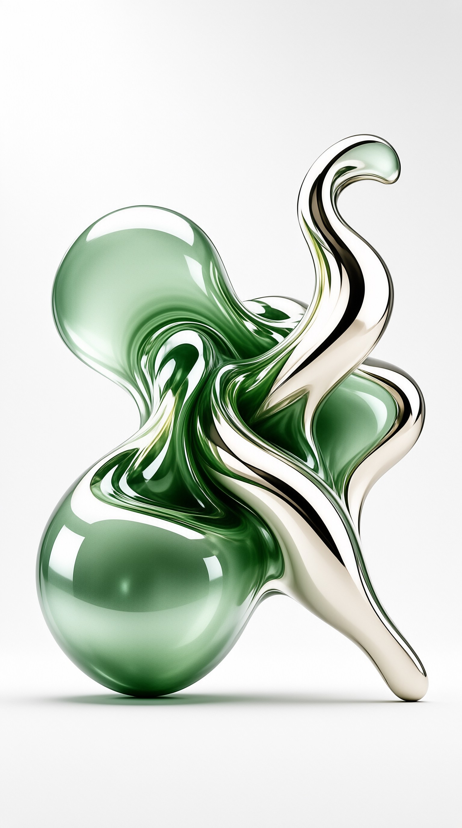 Abstract Green Liquid Form