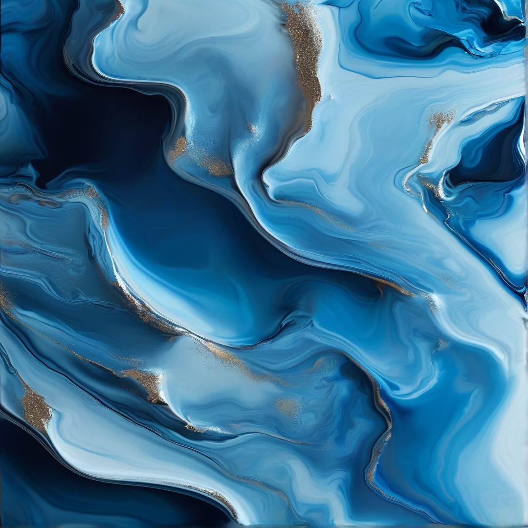 Blue Abstract Fluid Art