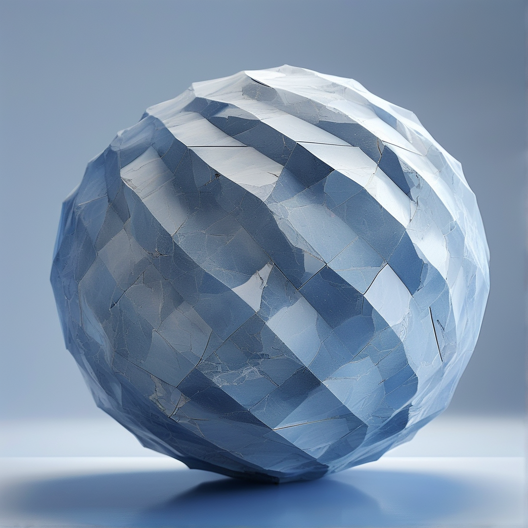 Faceted Blue Crystal Sphere