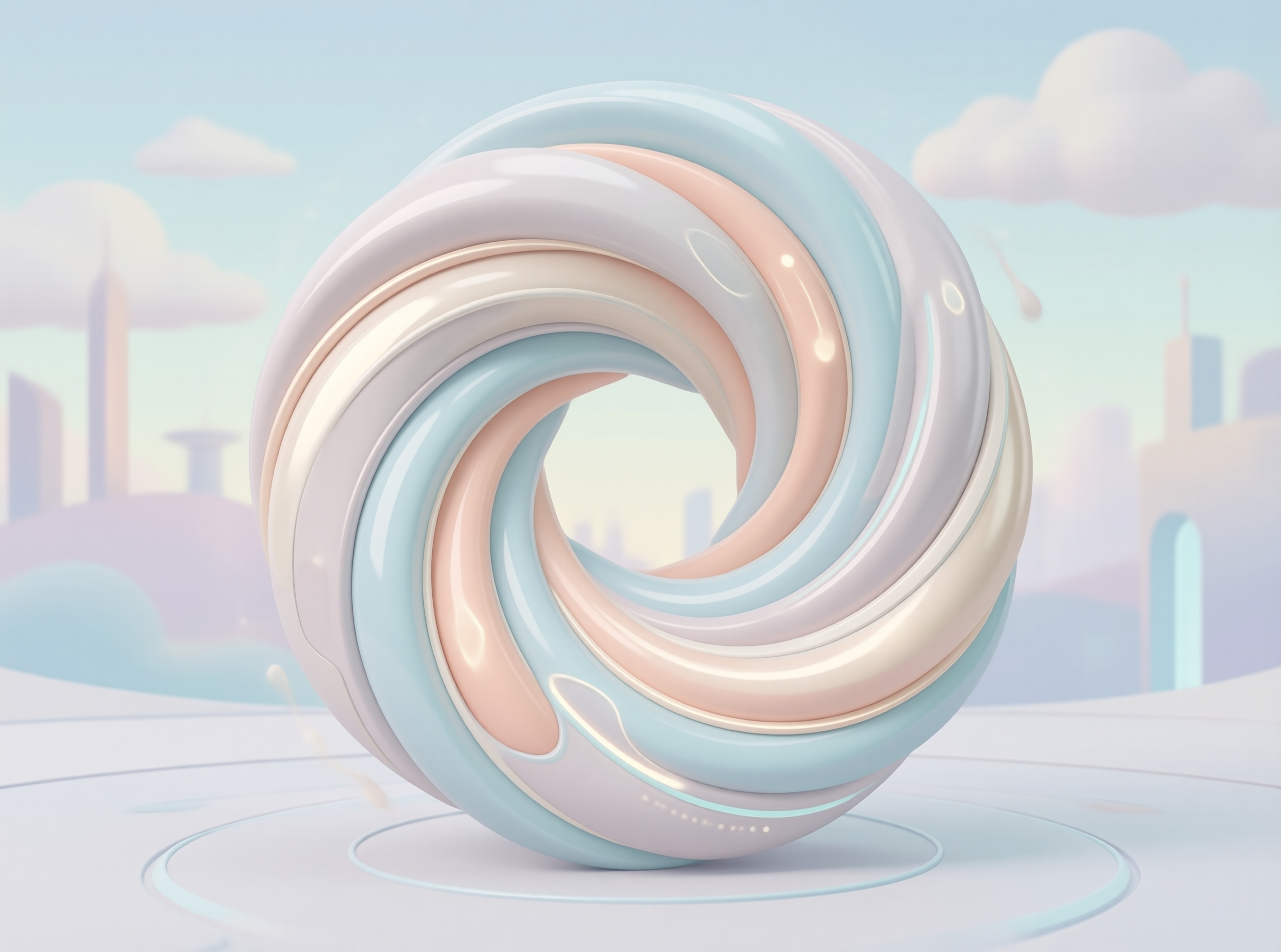 Pastel Glossy Liquid Swirl