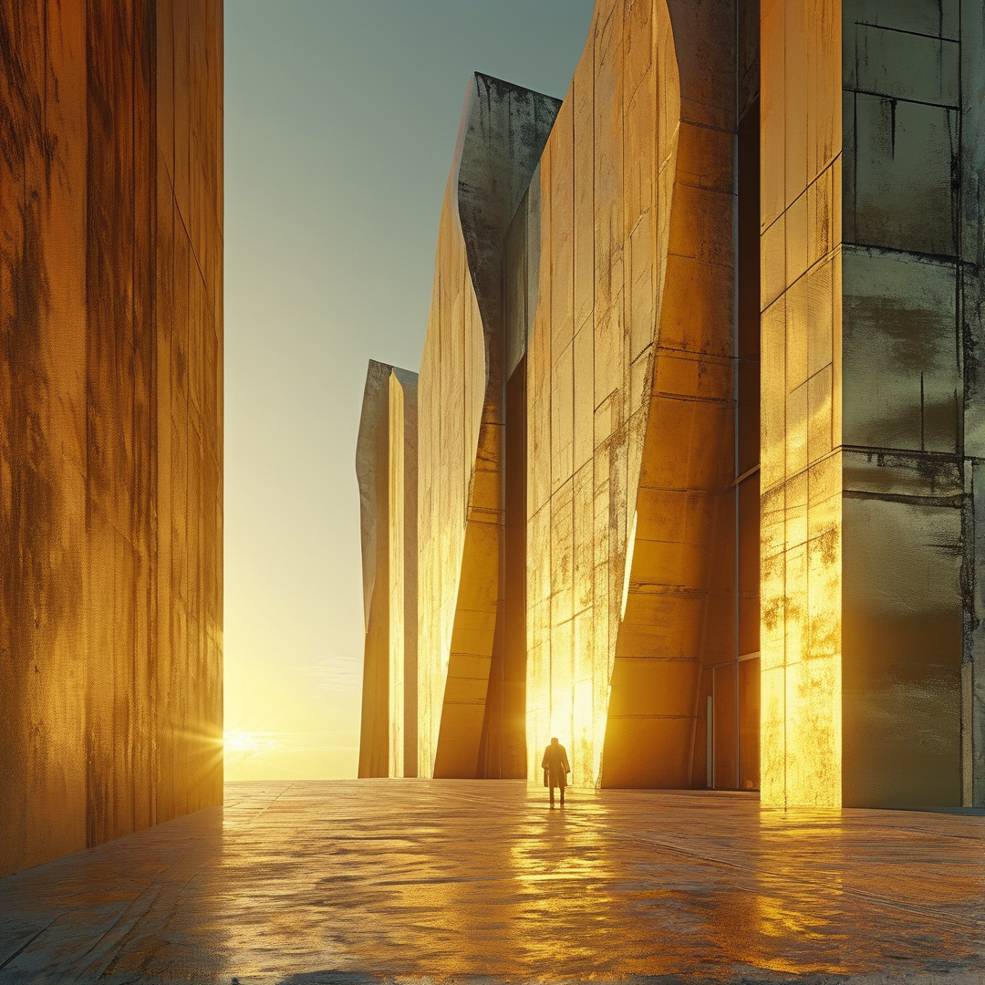 Surreal Golden Monoliths