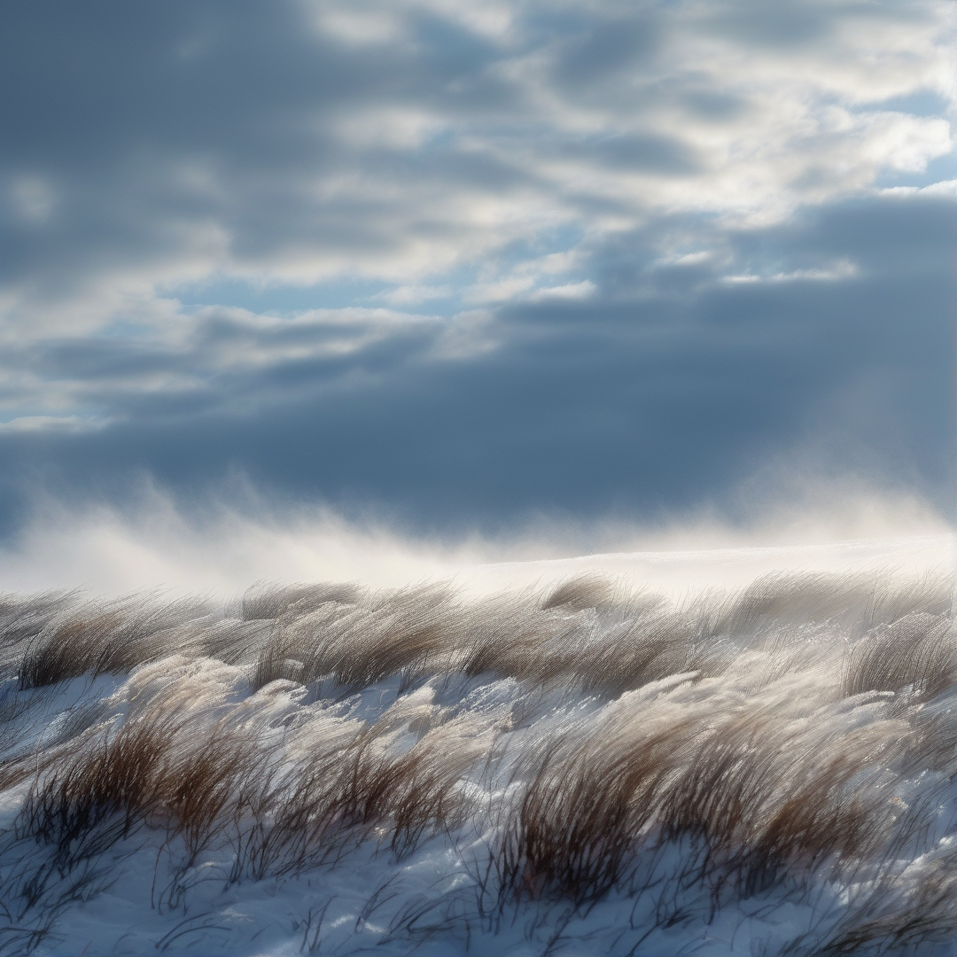 Winter Snowy Grass