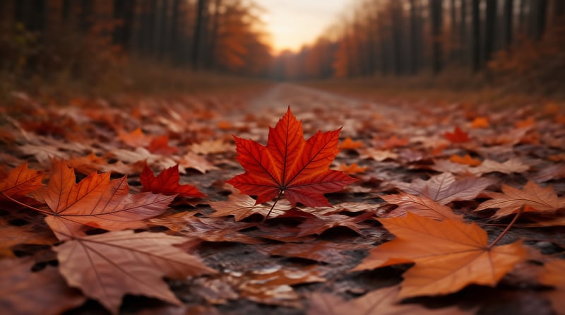 Autumn Leaves on Forest Path