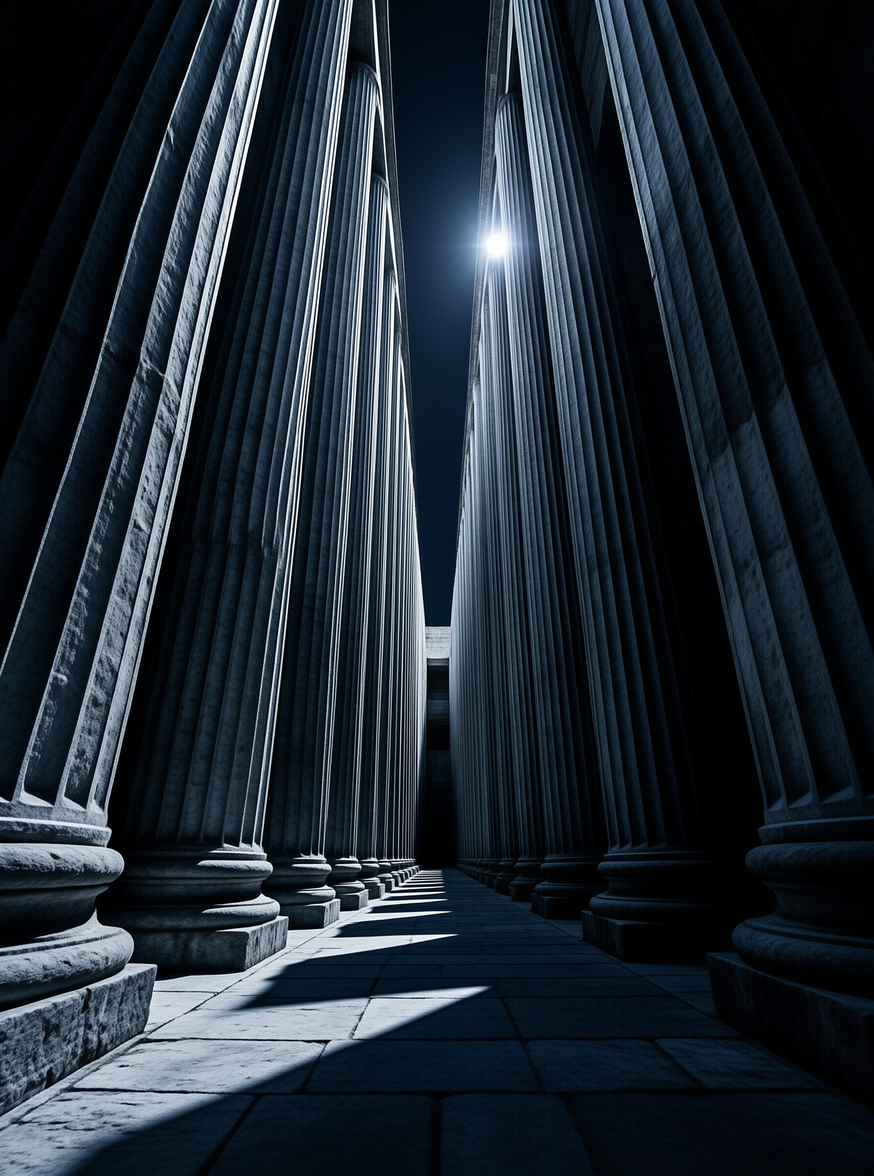 Moonlit Classical Colonnade