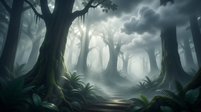 Mystic Foggy Forest