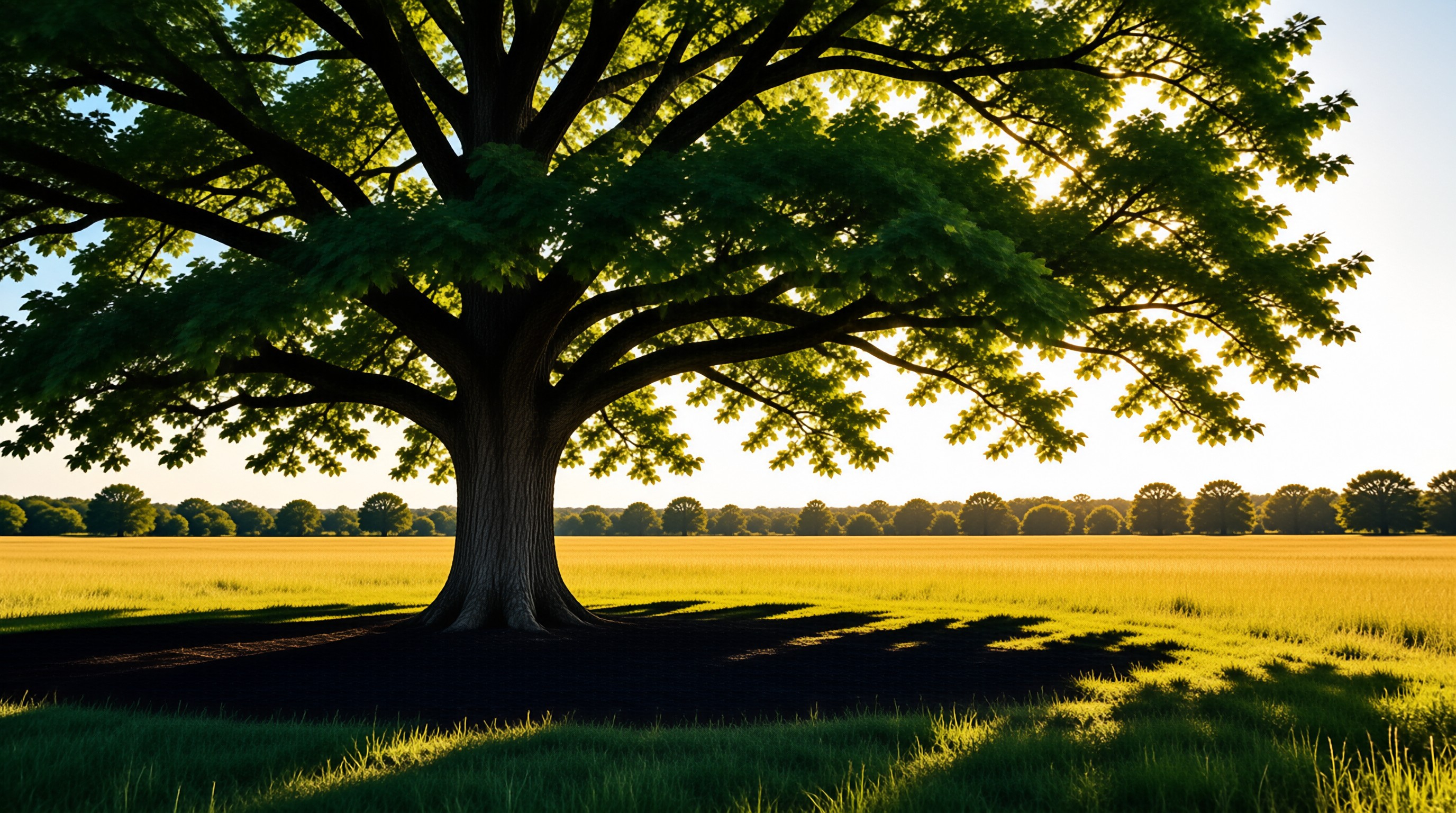 Large Tree in Golden Field