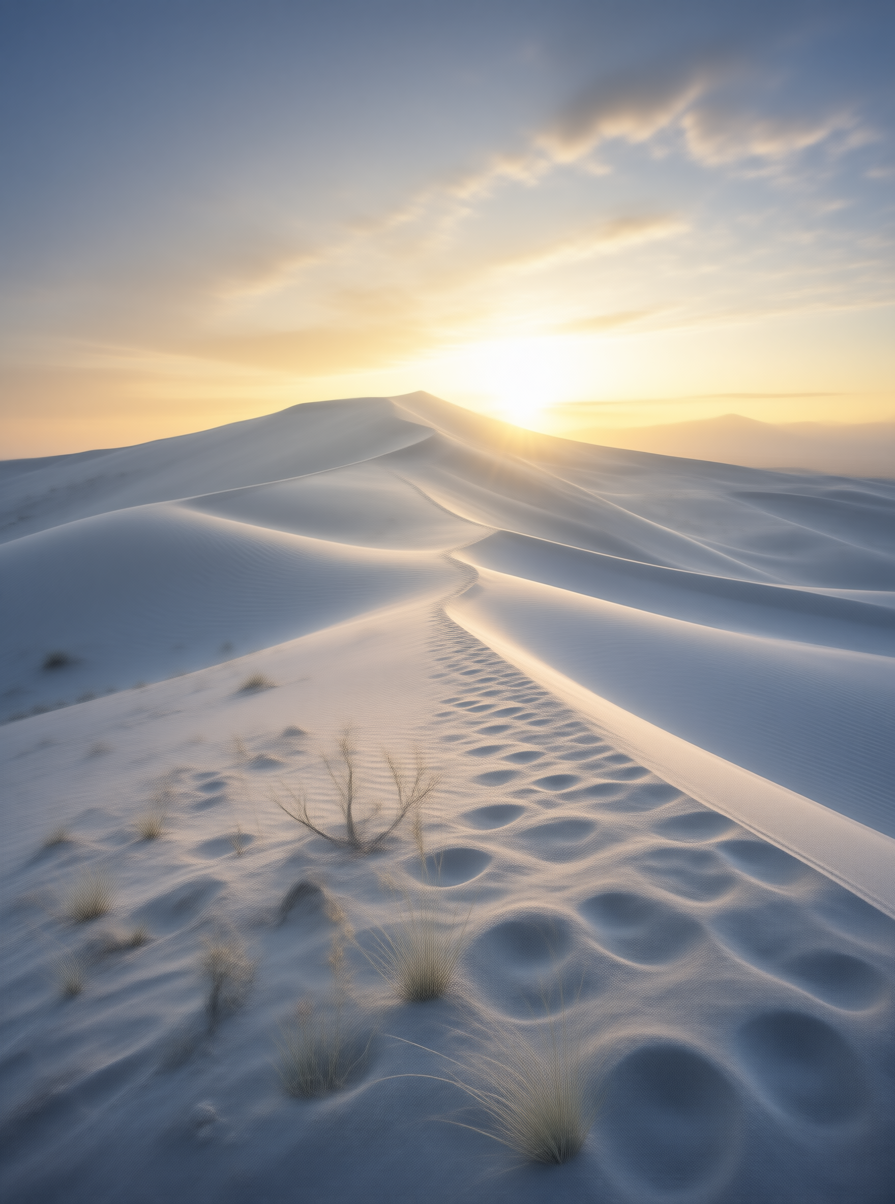 Footprints on White Sands
