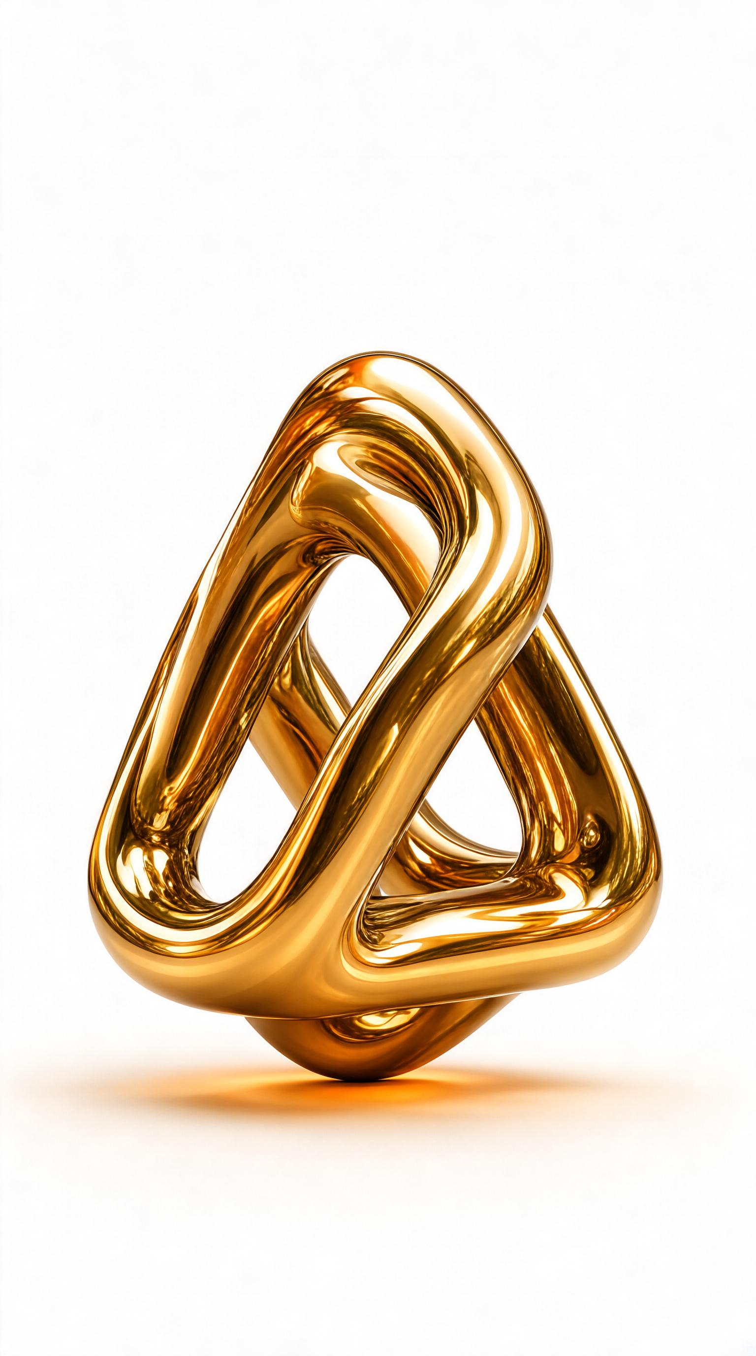 Golden Abstract Sculpture