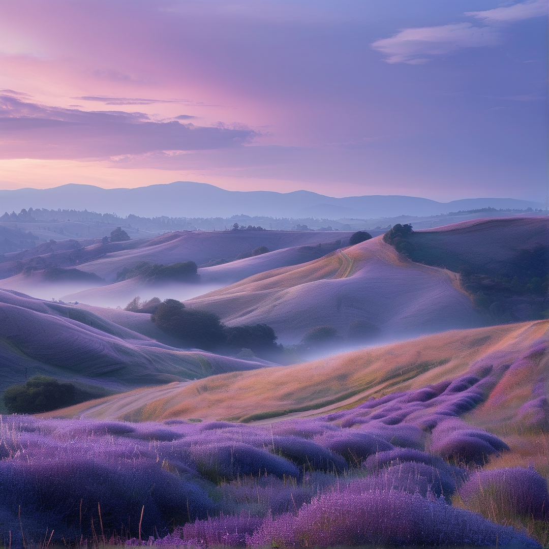 Lavender Hills at Dawn