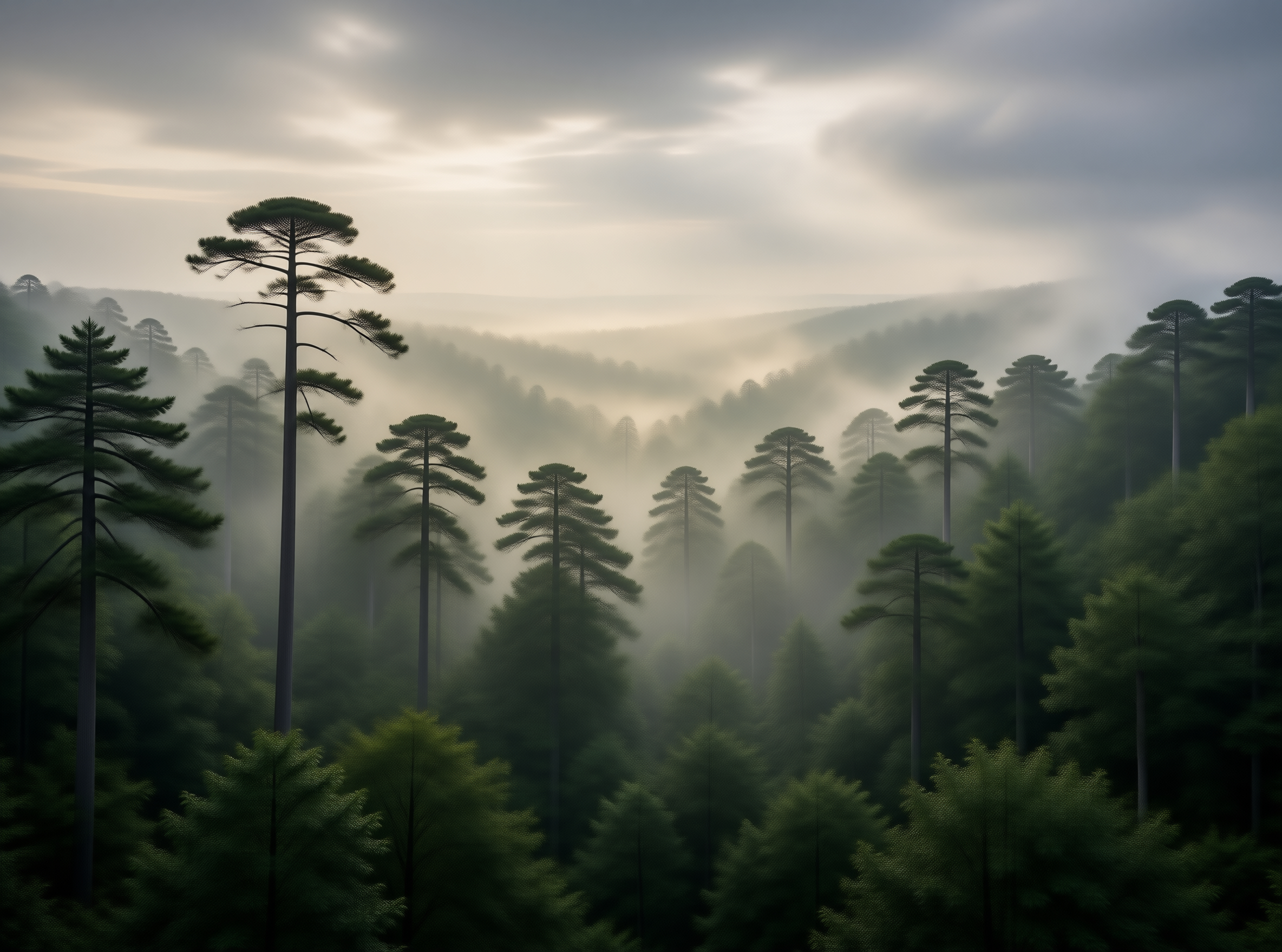 Misty Pine Forest