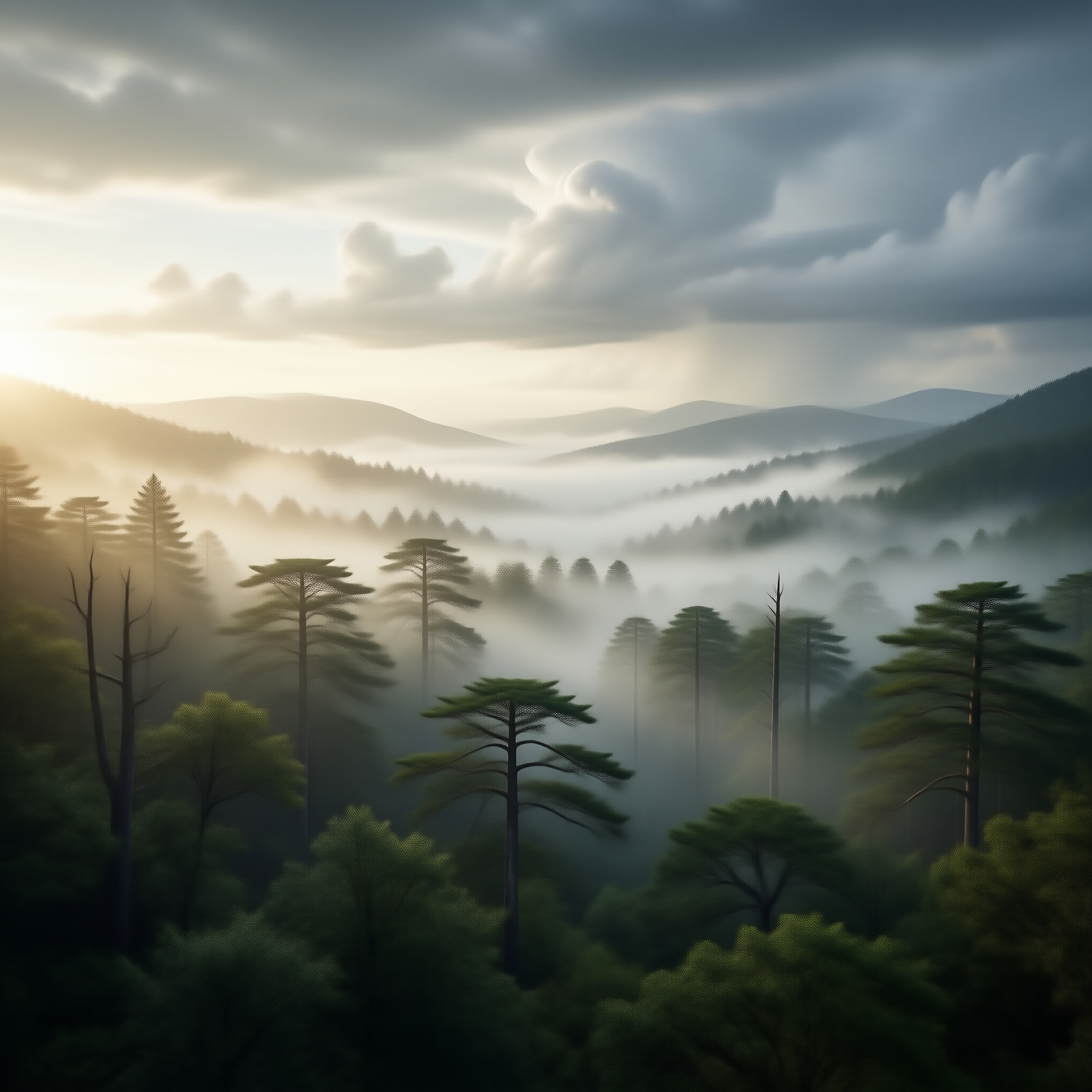 Misty Forest Landscape