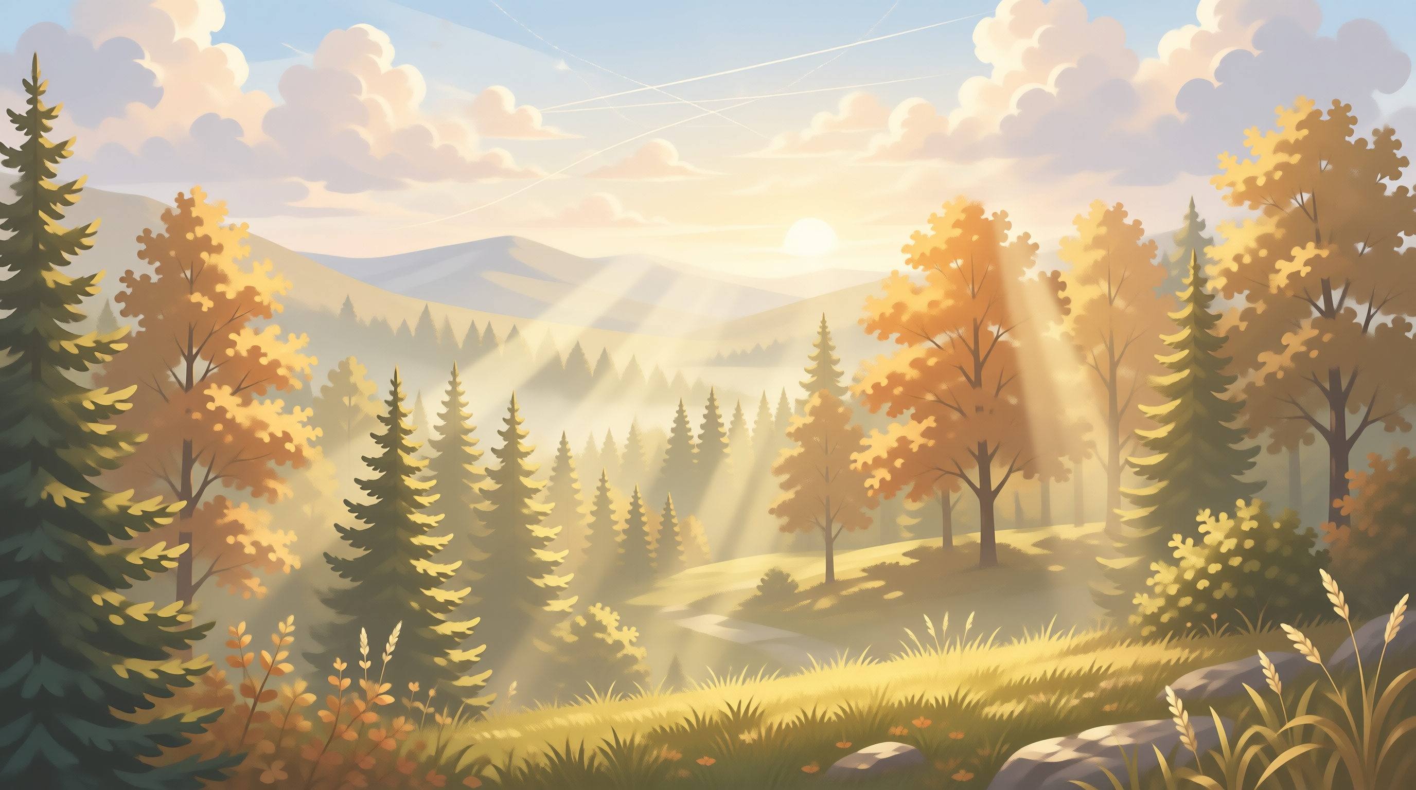 Autumn Forest Sunrise