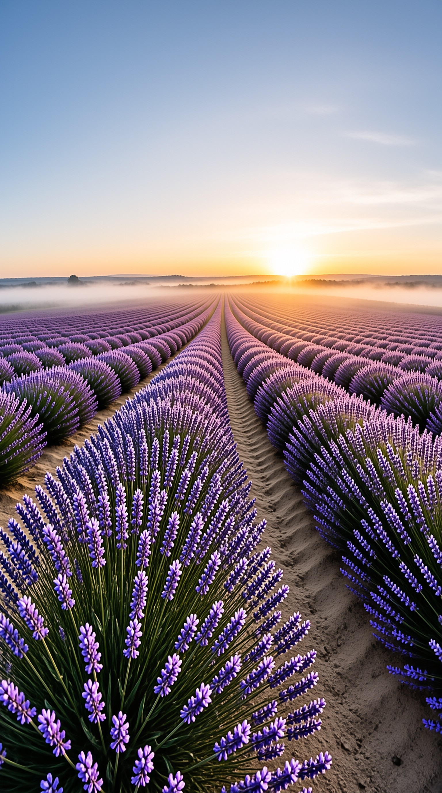 Sunrise Over Lavender Fields