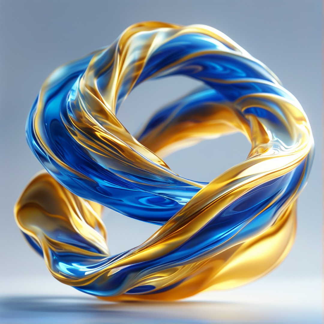Abstract Gold Blue Loop