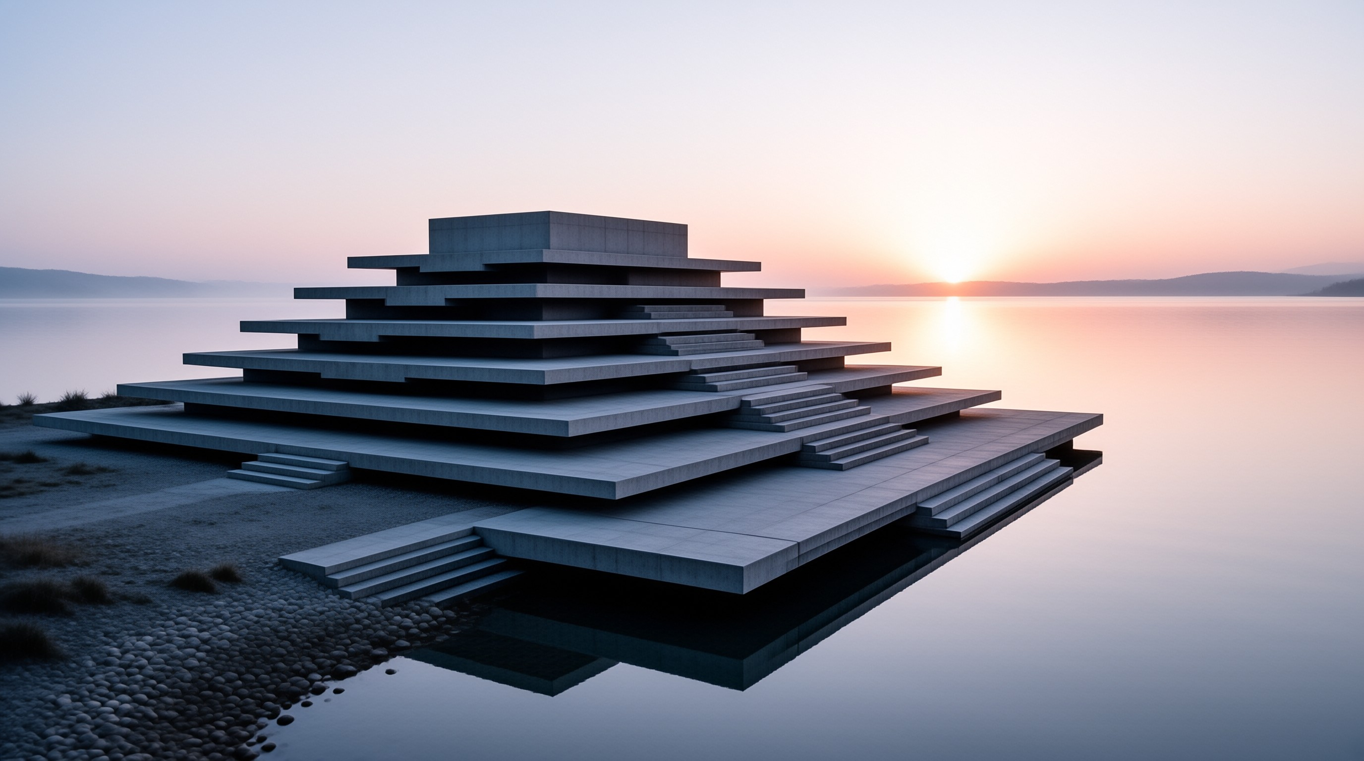 Sunset Tiered Waterfront Pyramid
