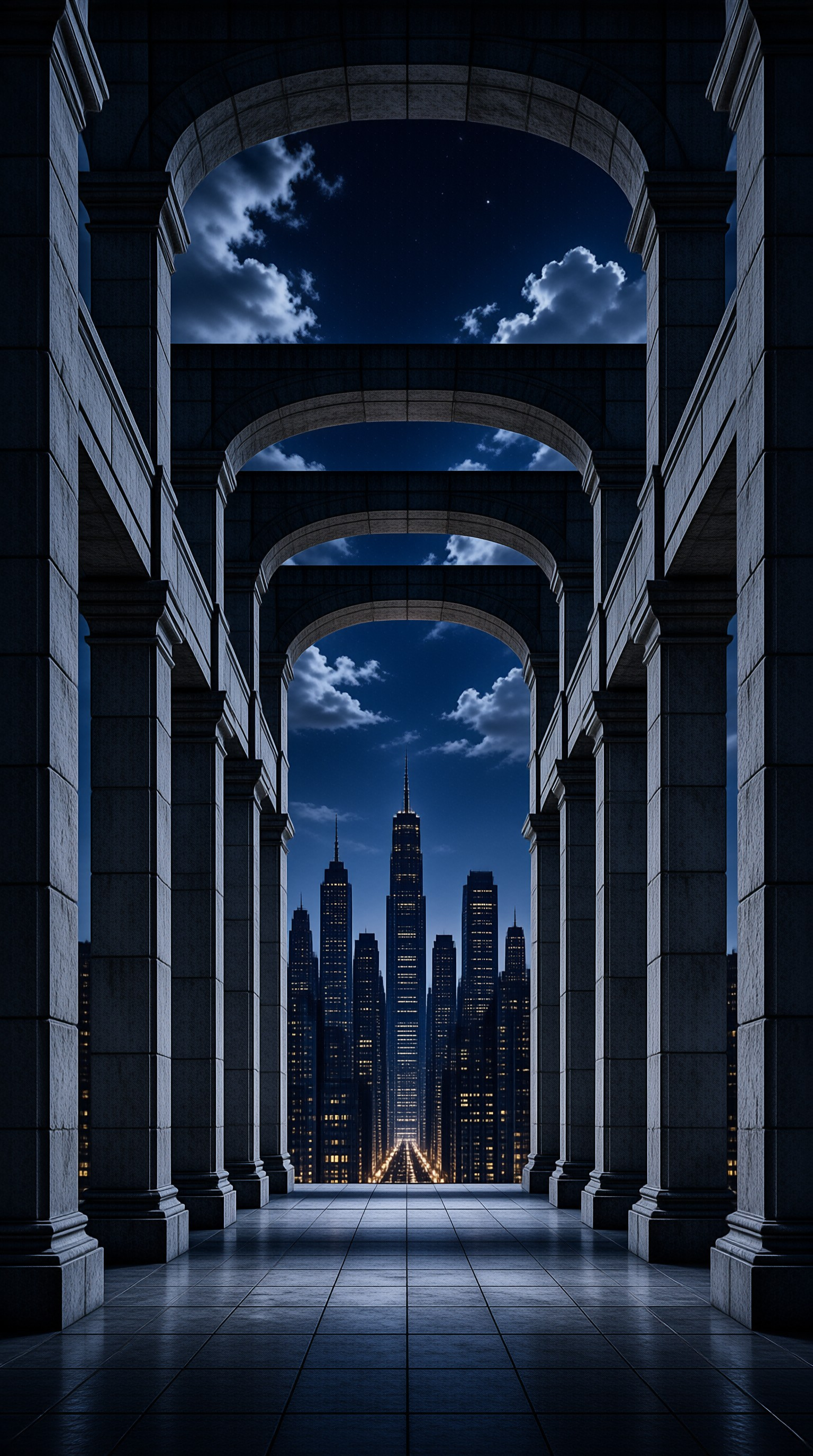 Archway to City Skyline
