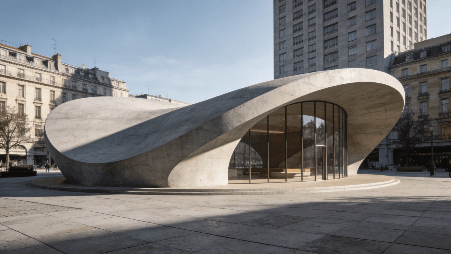 Pavilion in Urban Plaza