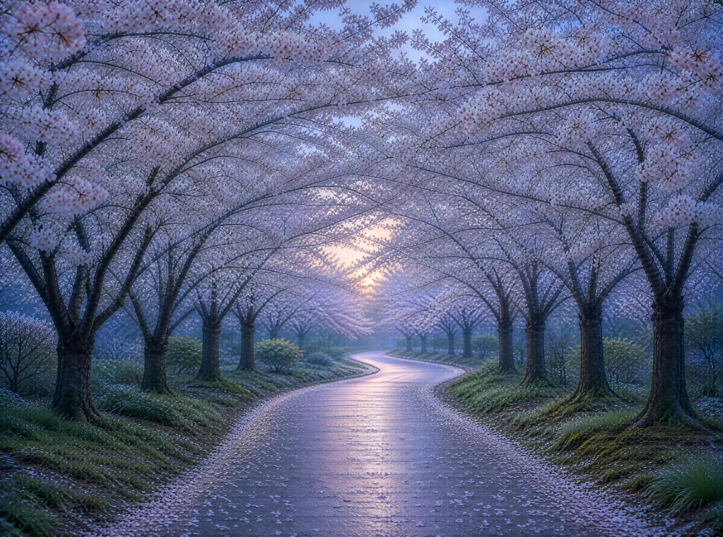 Cherry Blossom Tunnel Path