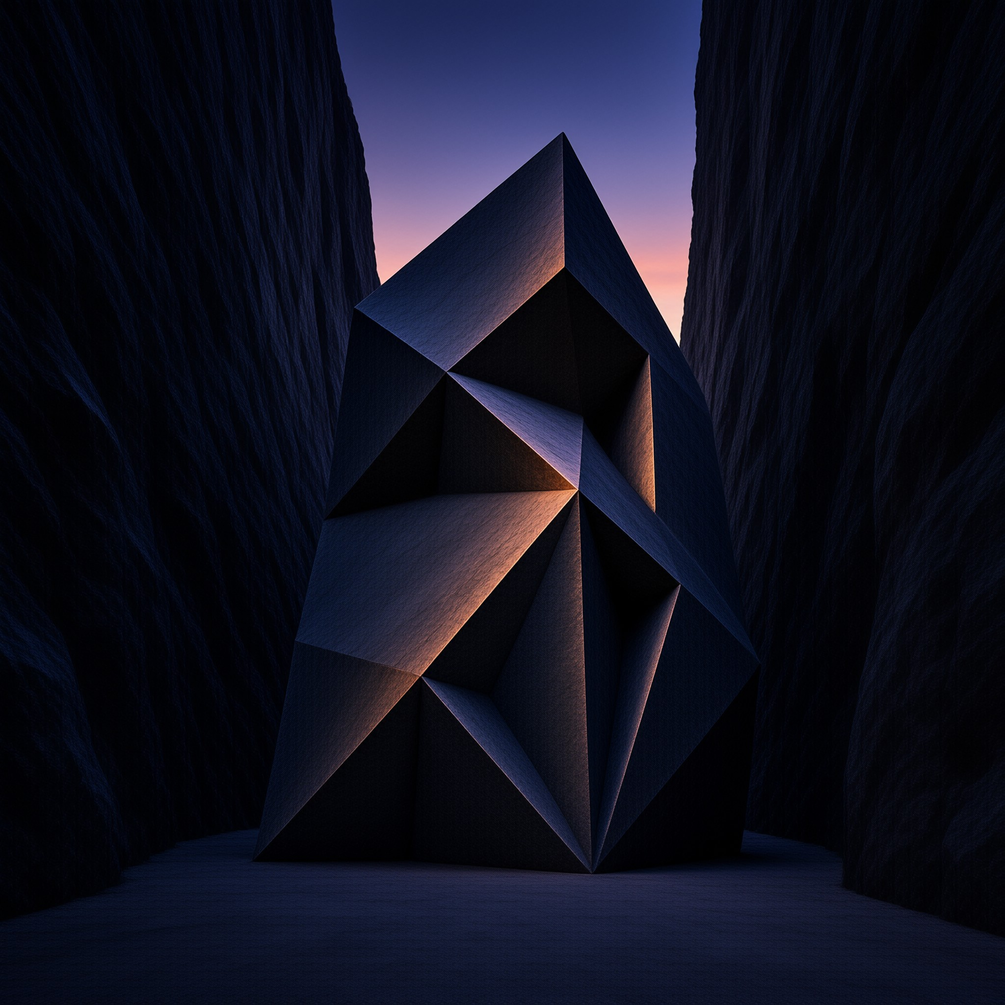 Geometric Monolith in Canyon