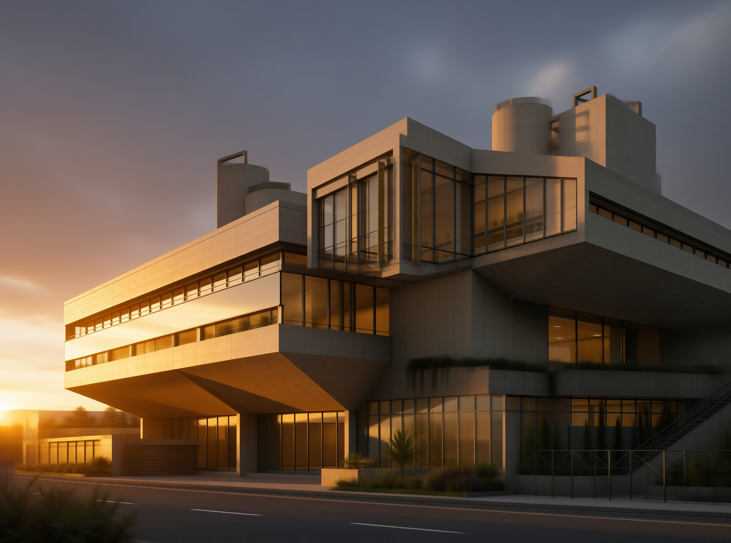 Modern Luxury Villa at Sunset