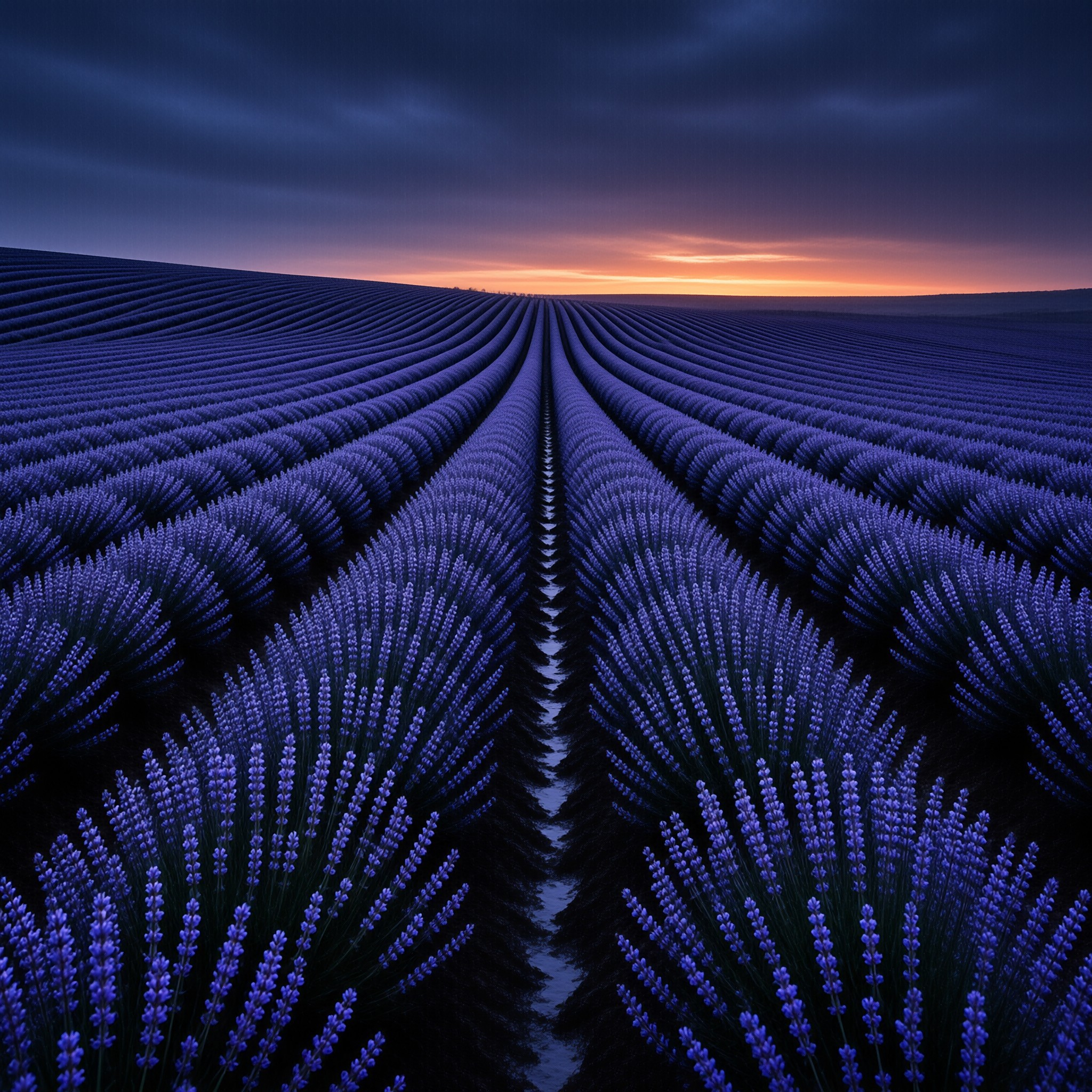 Lavender Field at Sunset