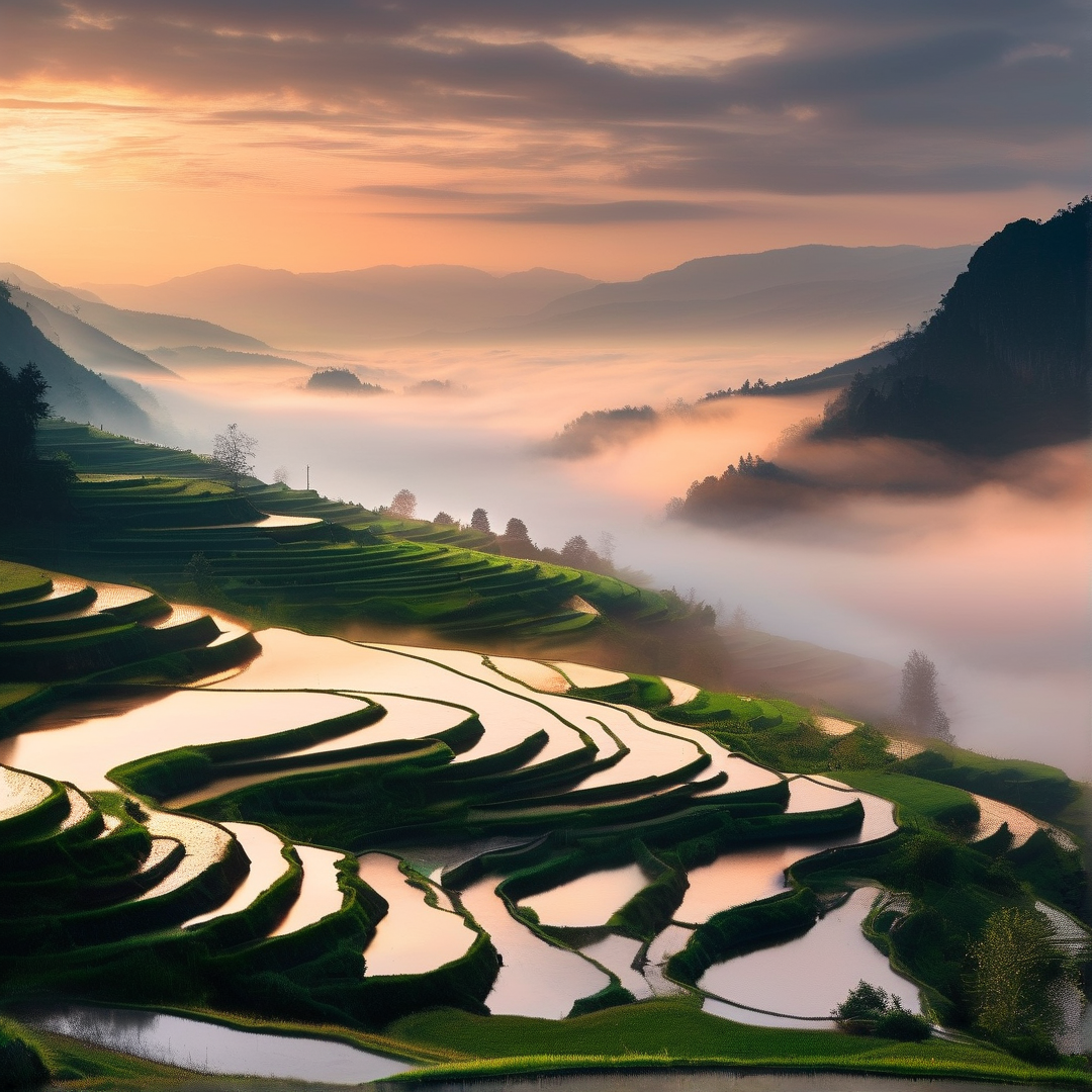 Misty Sunrise Terraces