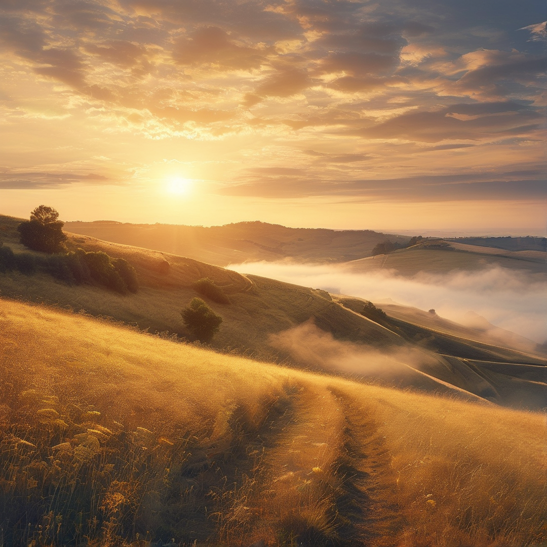 Golden Hills at Sunrise