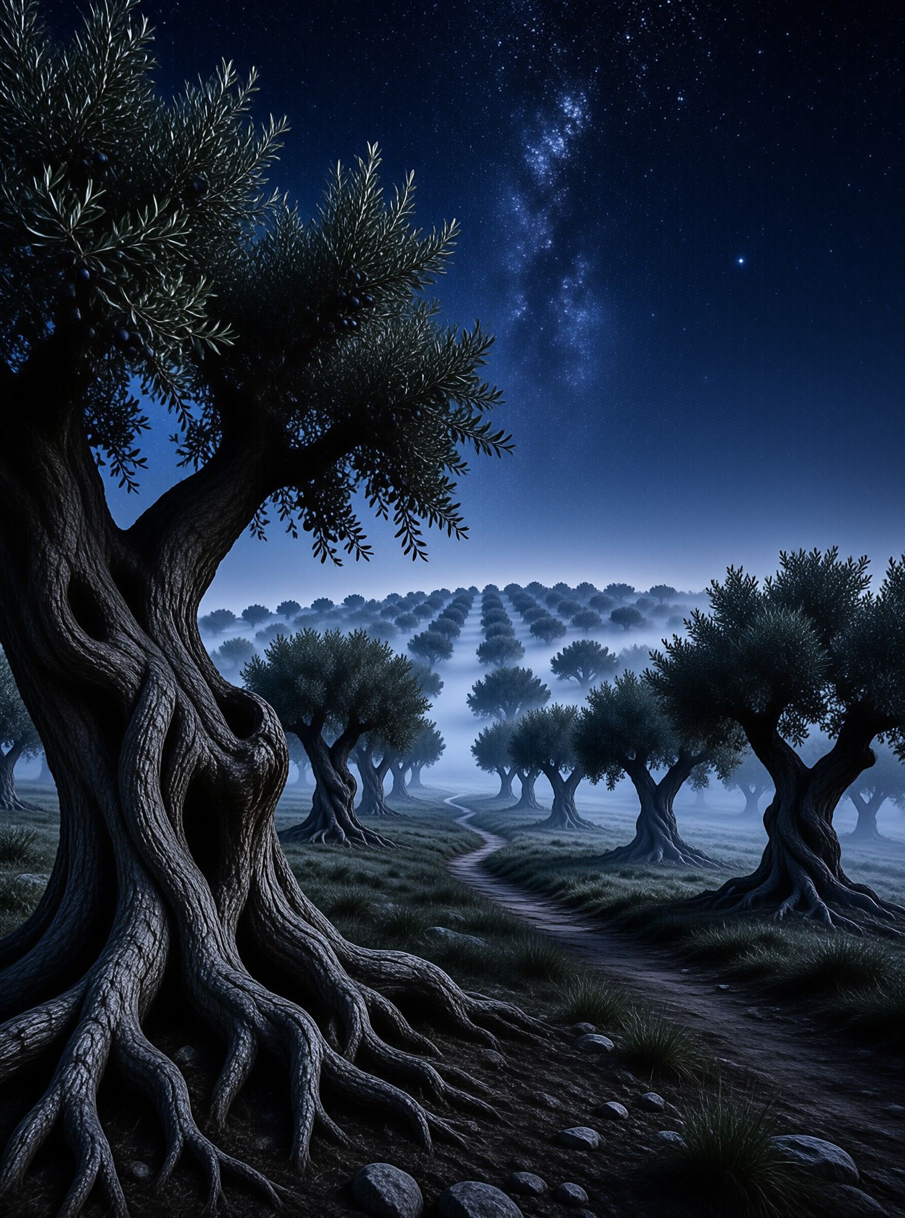 Starry Night Olive Grove