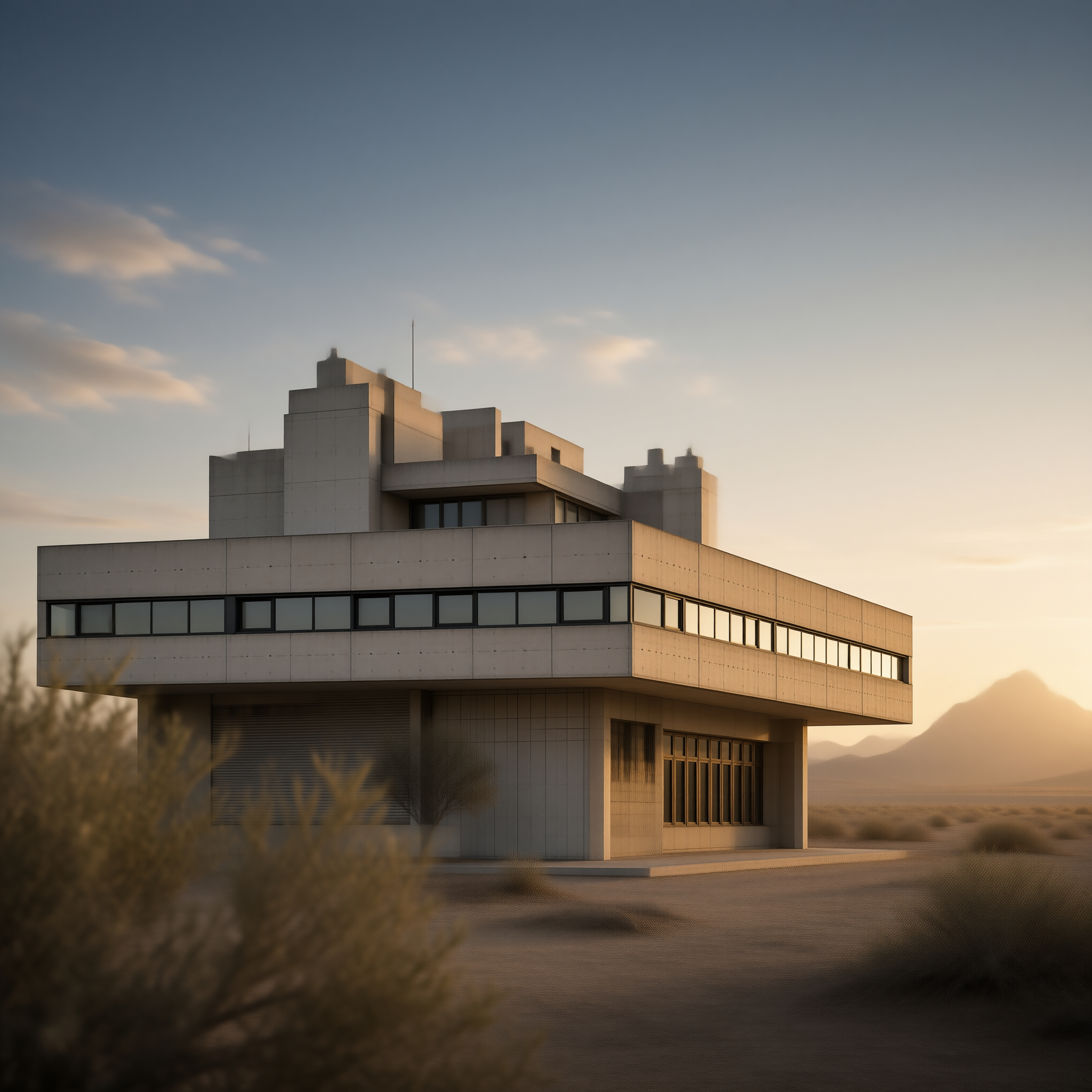 Brutalist Desert Building