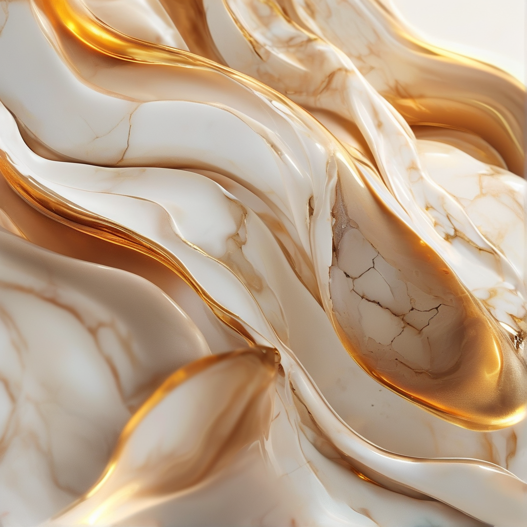 Gold and Marble Abstract Flow