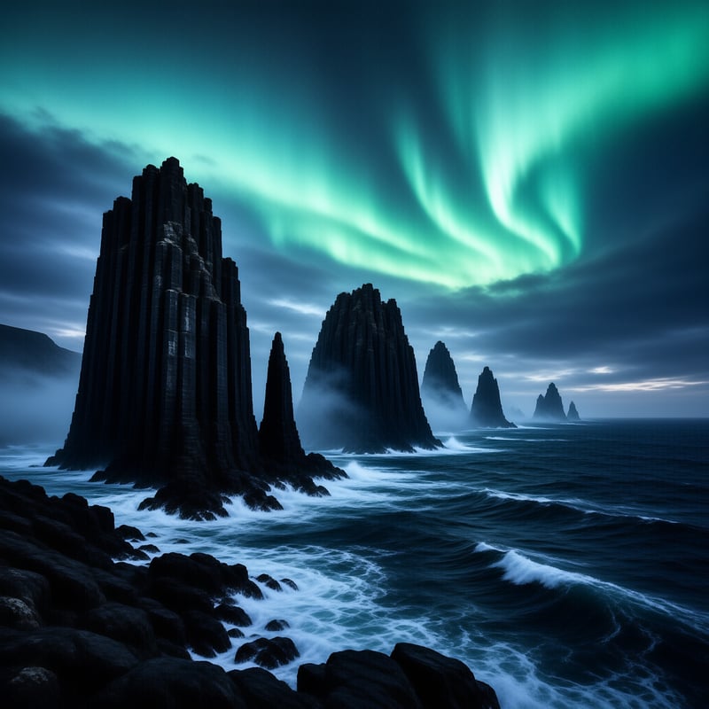 Aurora Over Basalt Coast